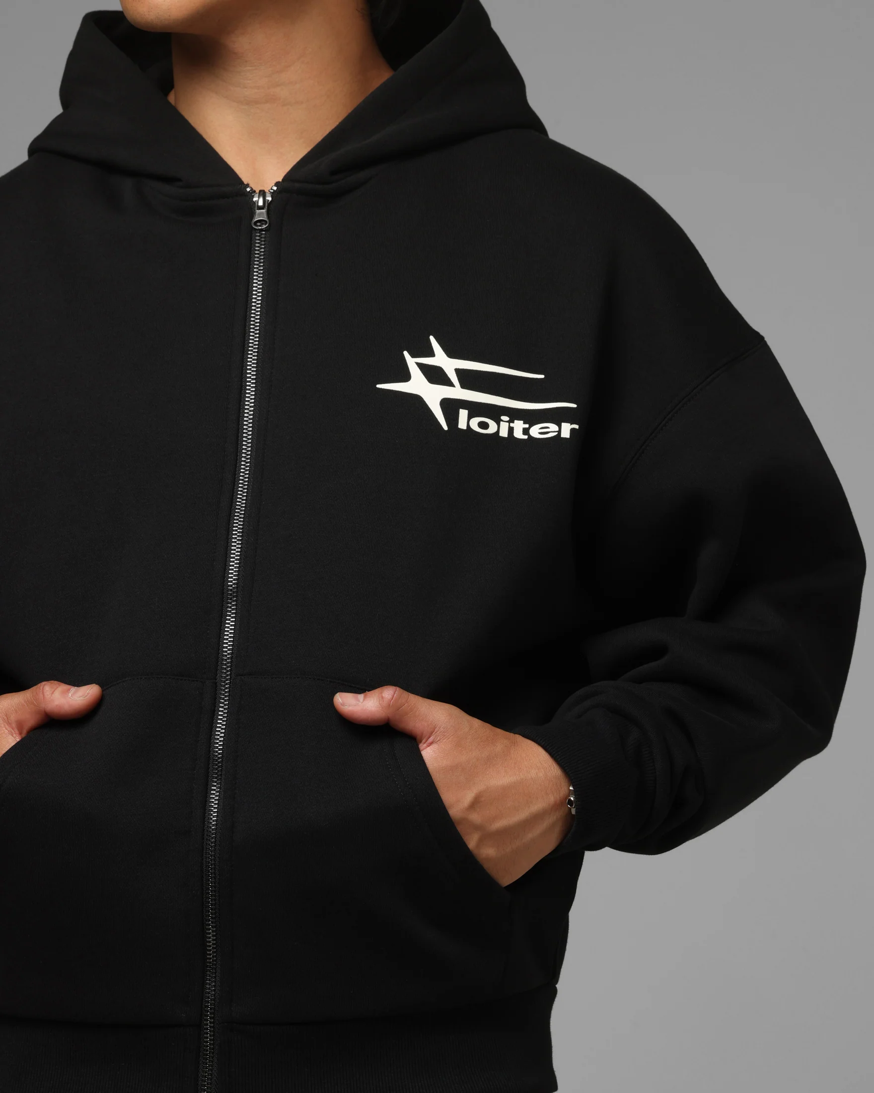 Loiter Ultra Hybrid Zip Hoodie Black/Camo - Image 8