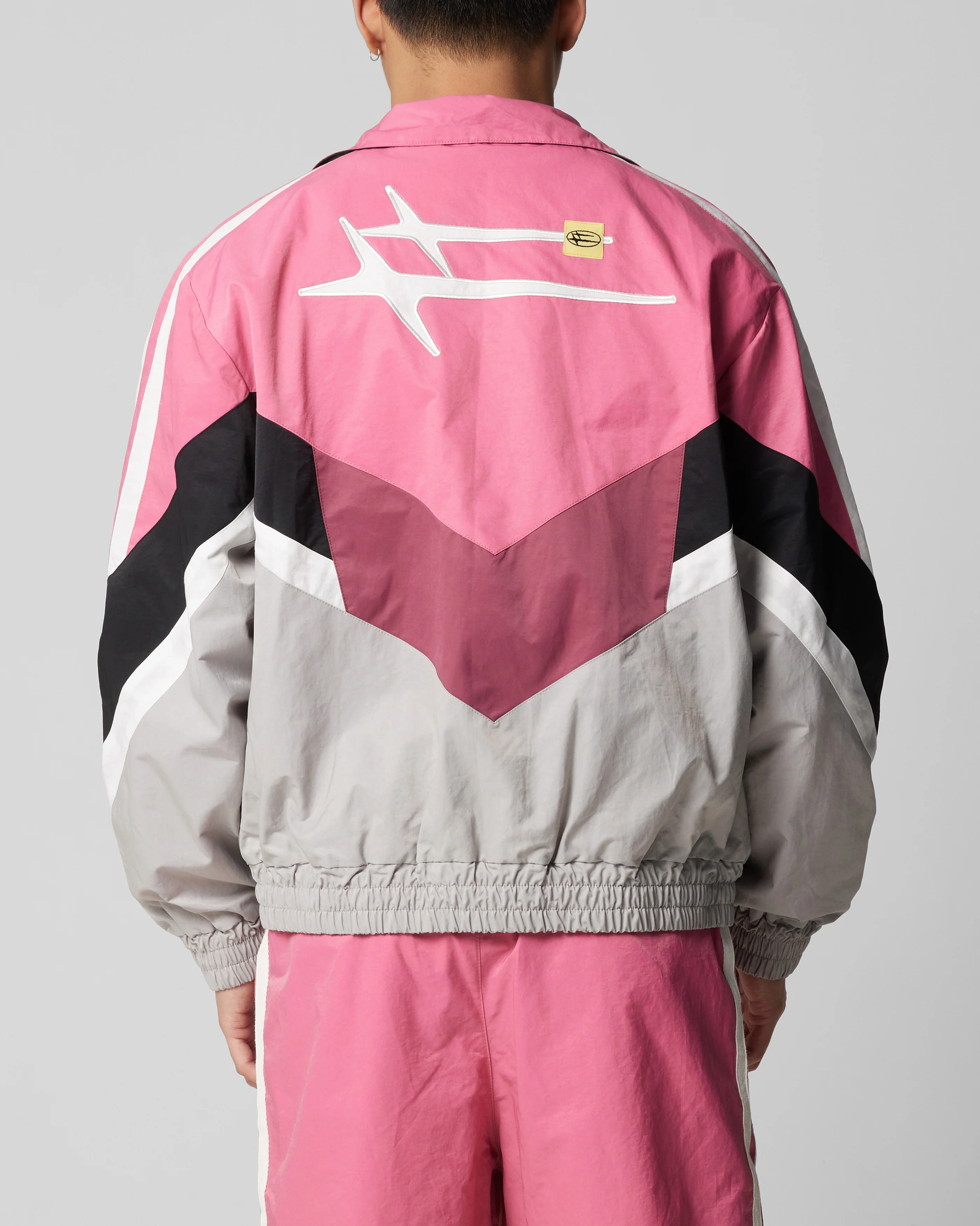 Loiter Hybrid Track Jacket Pink/Grey - Image 2