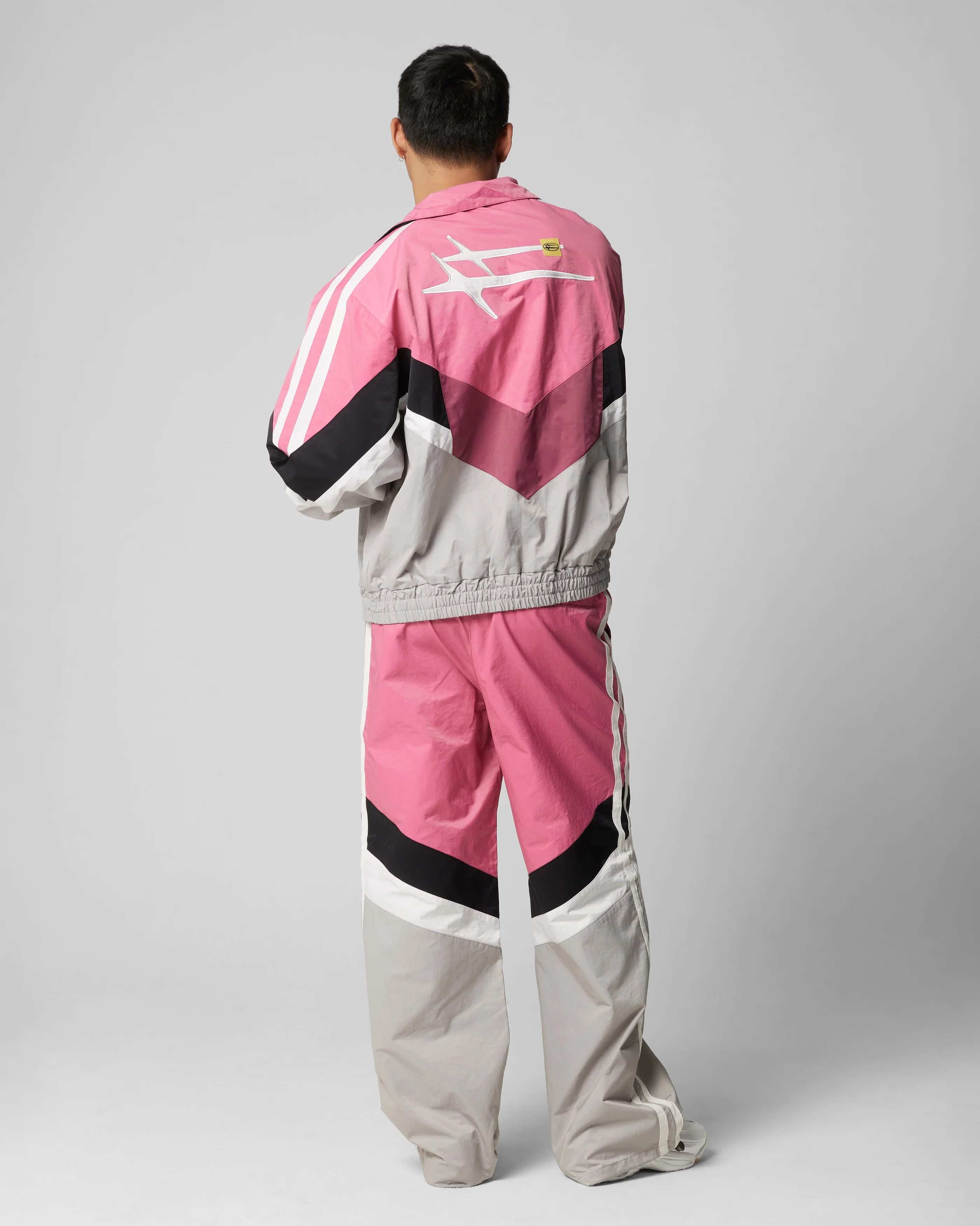 Loiter Hybrid Track Jacket Pink/Grey - Image 4