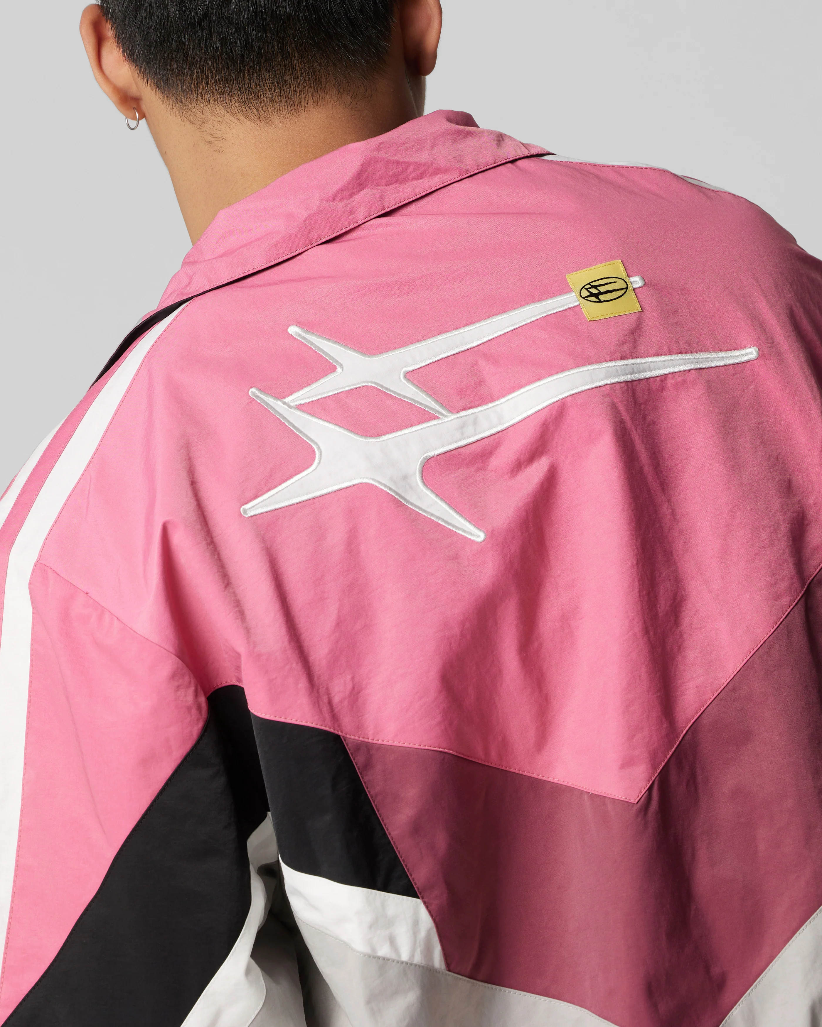 Loiter Hybrid Track Jacket Pink/Grey - Image 7