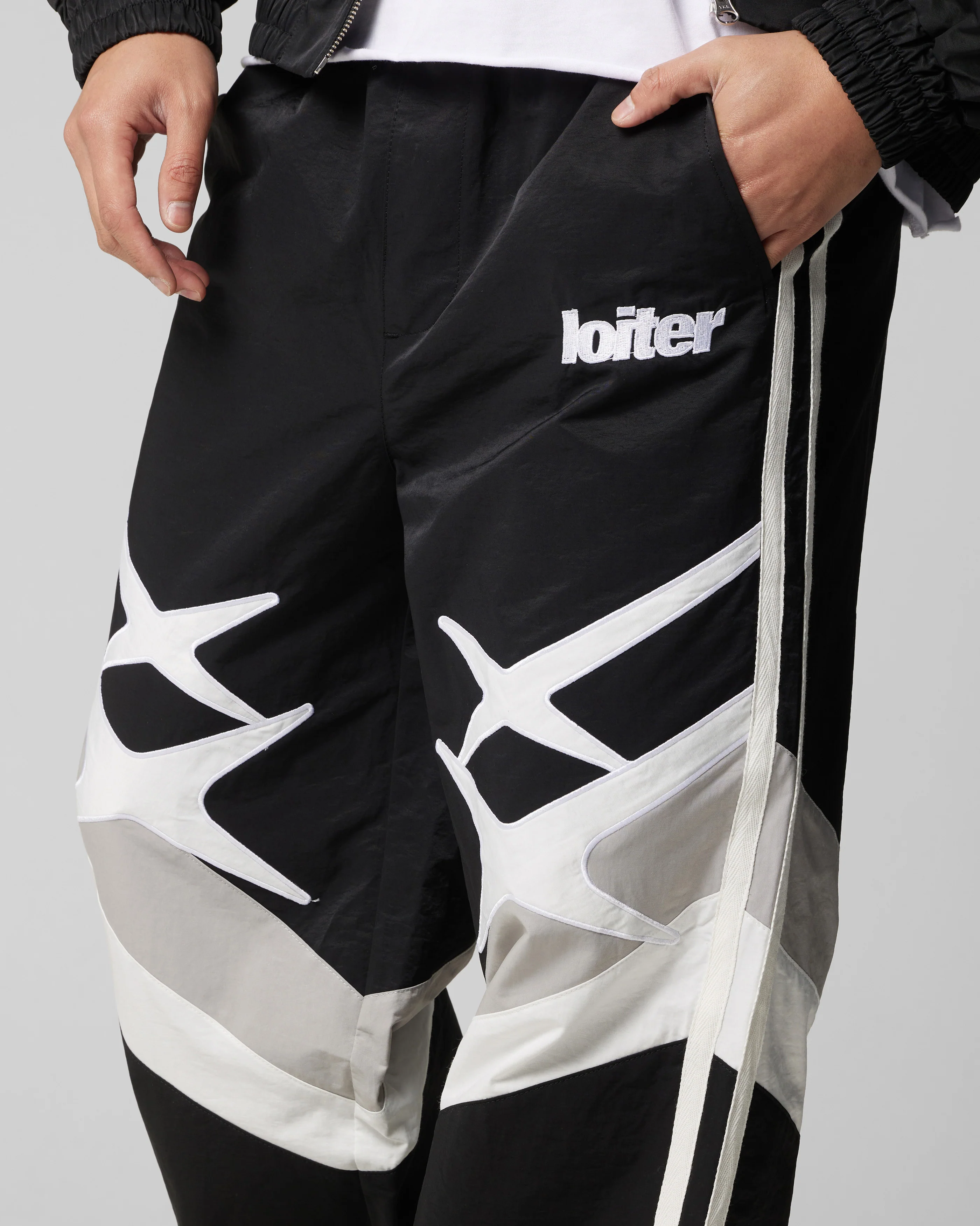 Loiter Hybrid Trackpants Black/Grey - Image 3