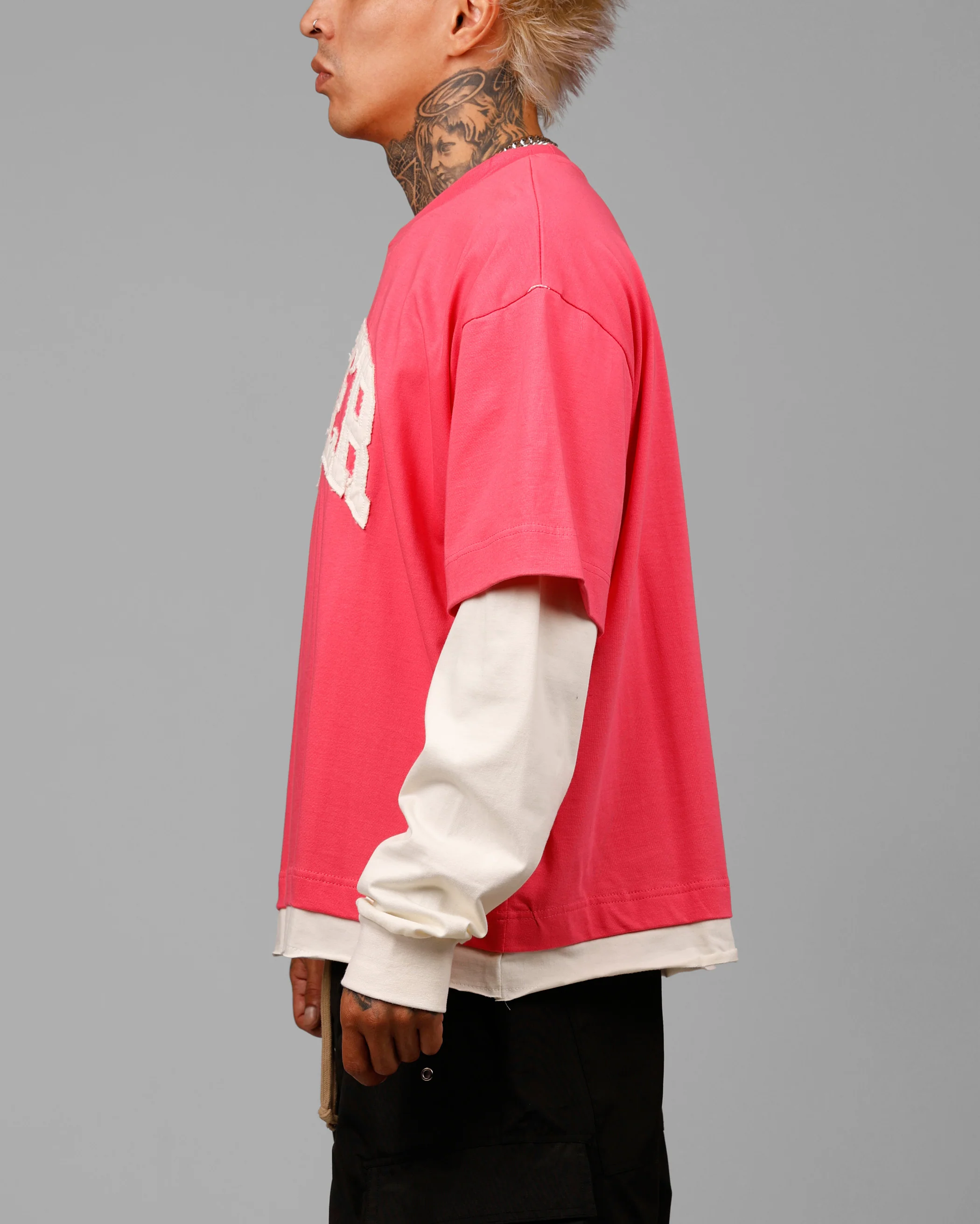 Impact Long Sleeve T-Shirt Washed Pink/White - Image 5
