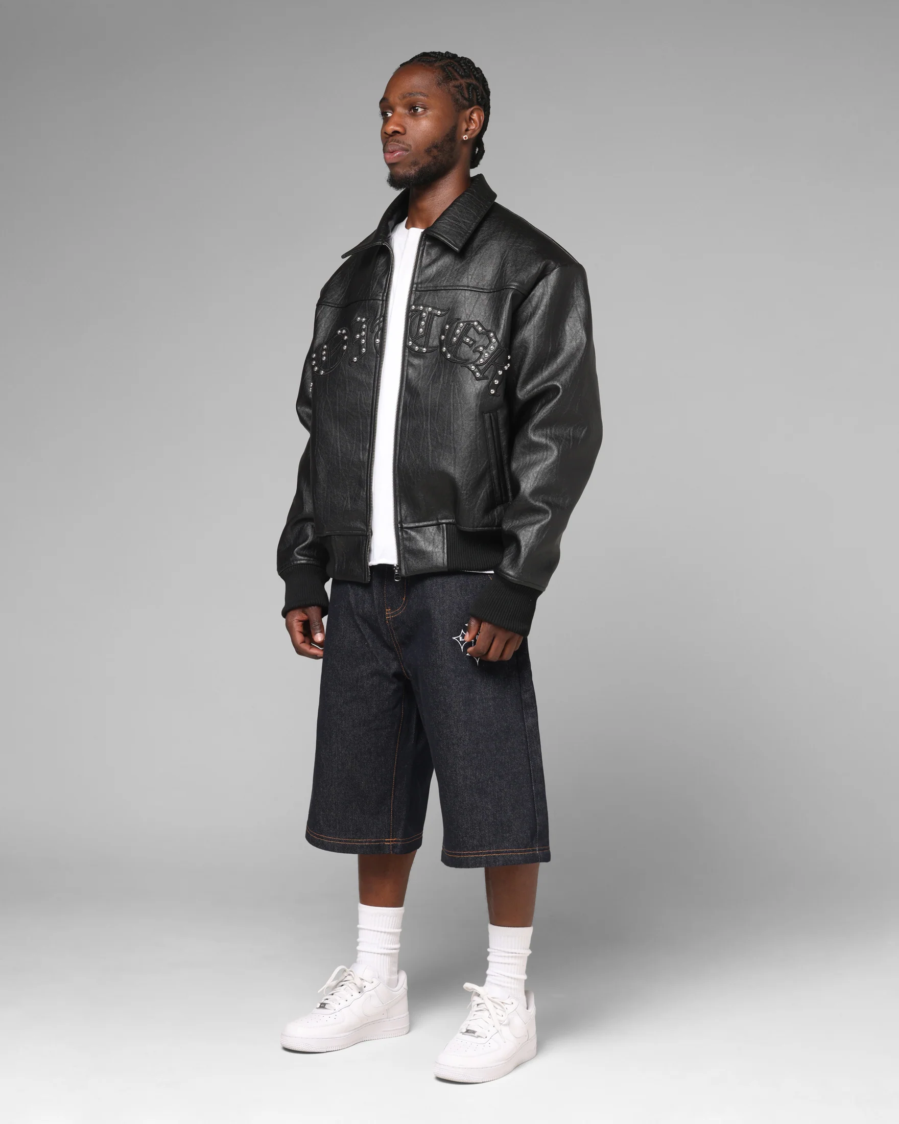 Loiter Imperial Vegan Leather Jacket Black - Image 3