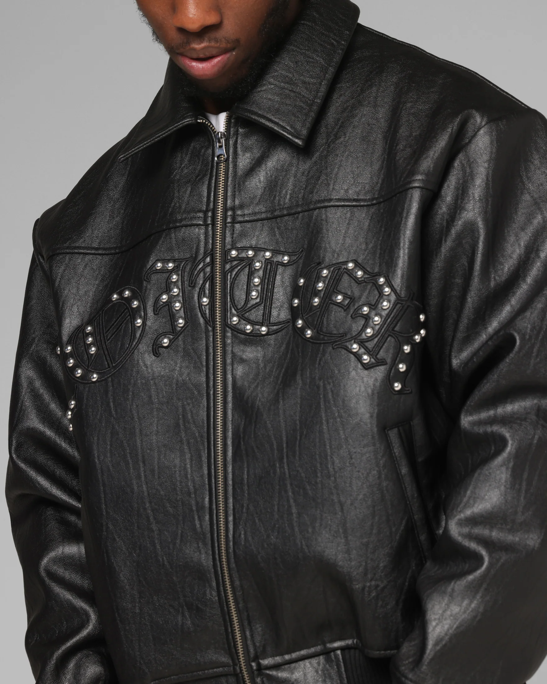 Loiter Imperial Vegan Leather Jacket Black - Image 8