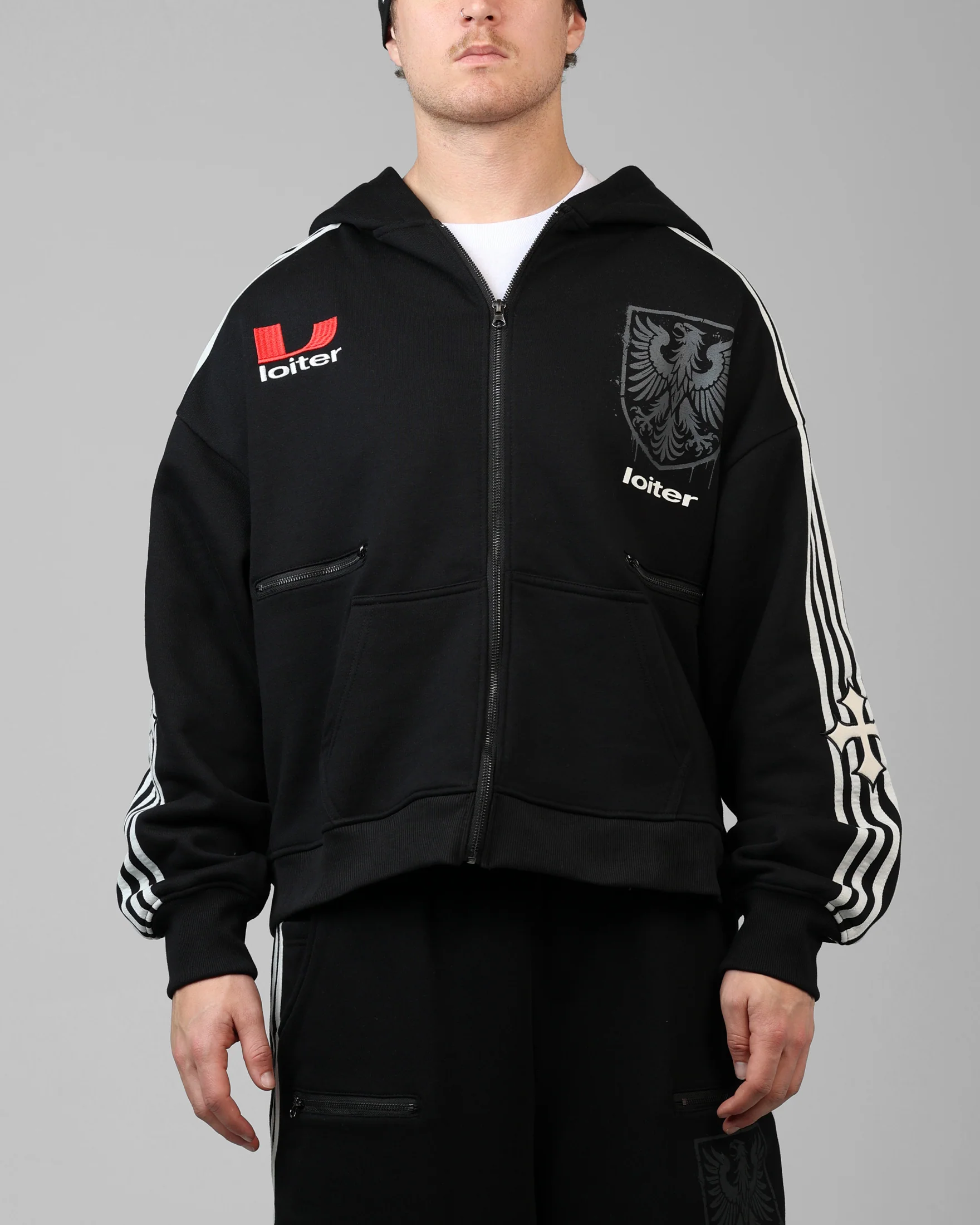 Imperial Zip Hoodie Black - Image 2