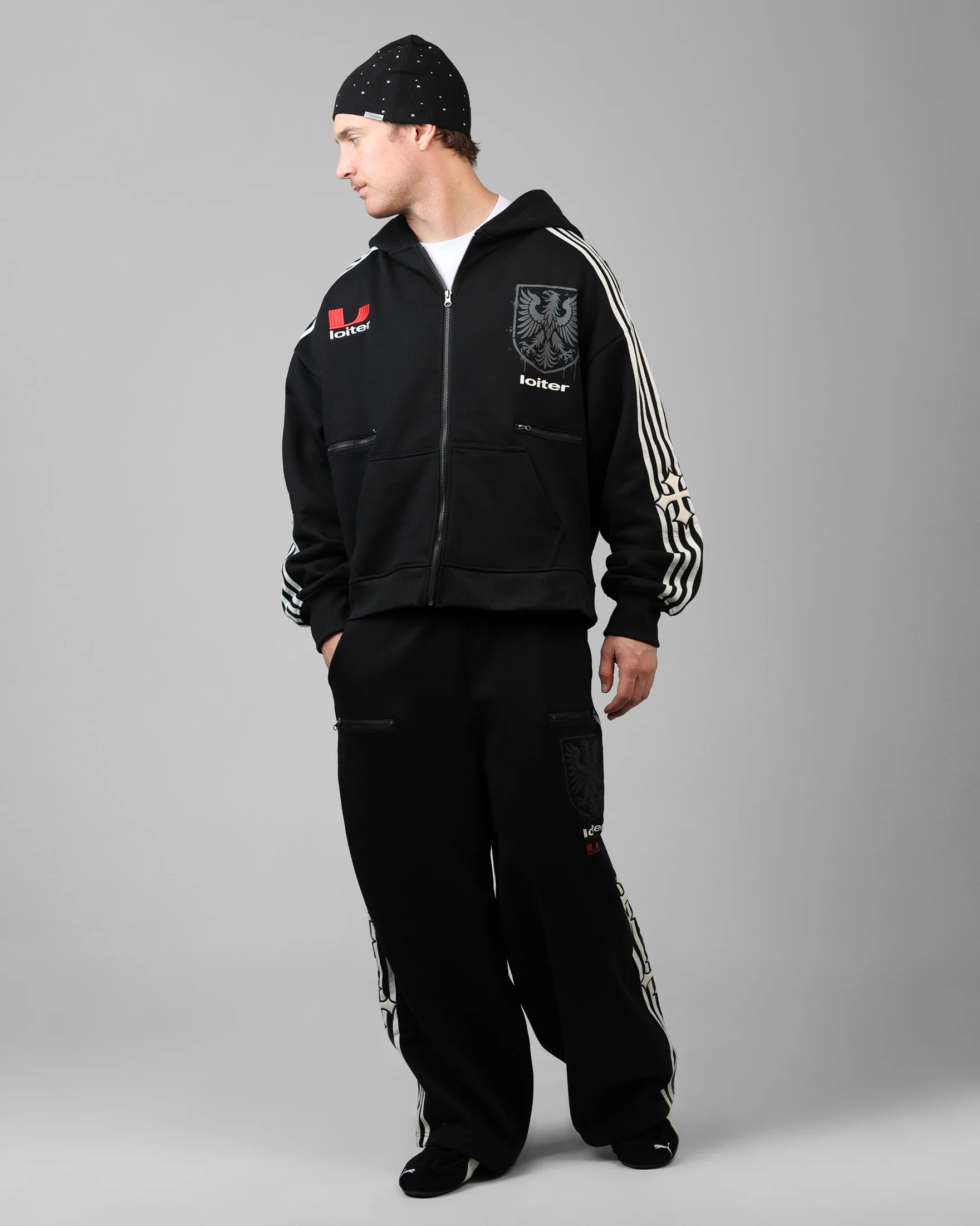 Imperial Zip Hoodie Black - Image 3