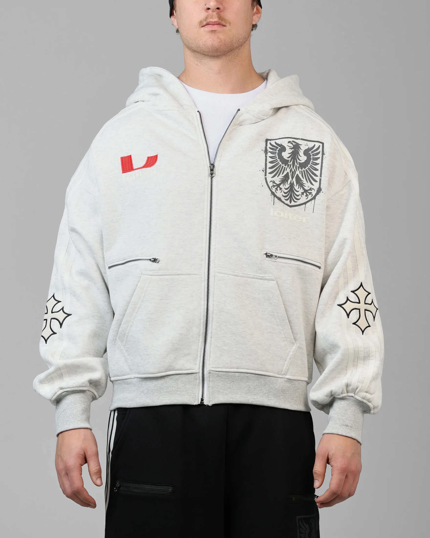 Imperial Zip Hoodie Grey - Image 2