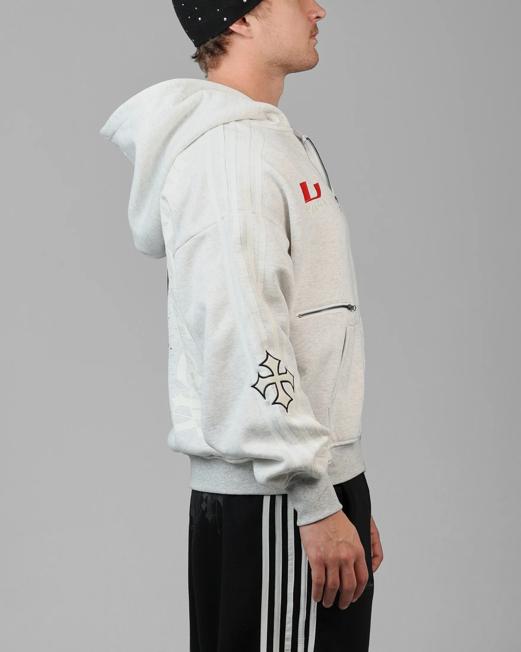 Imperial Zip Hoodie Grey - Image 4