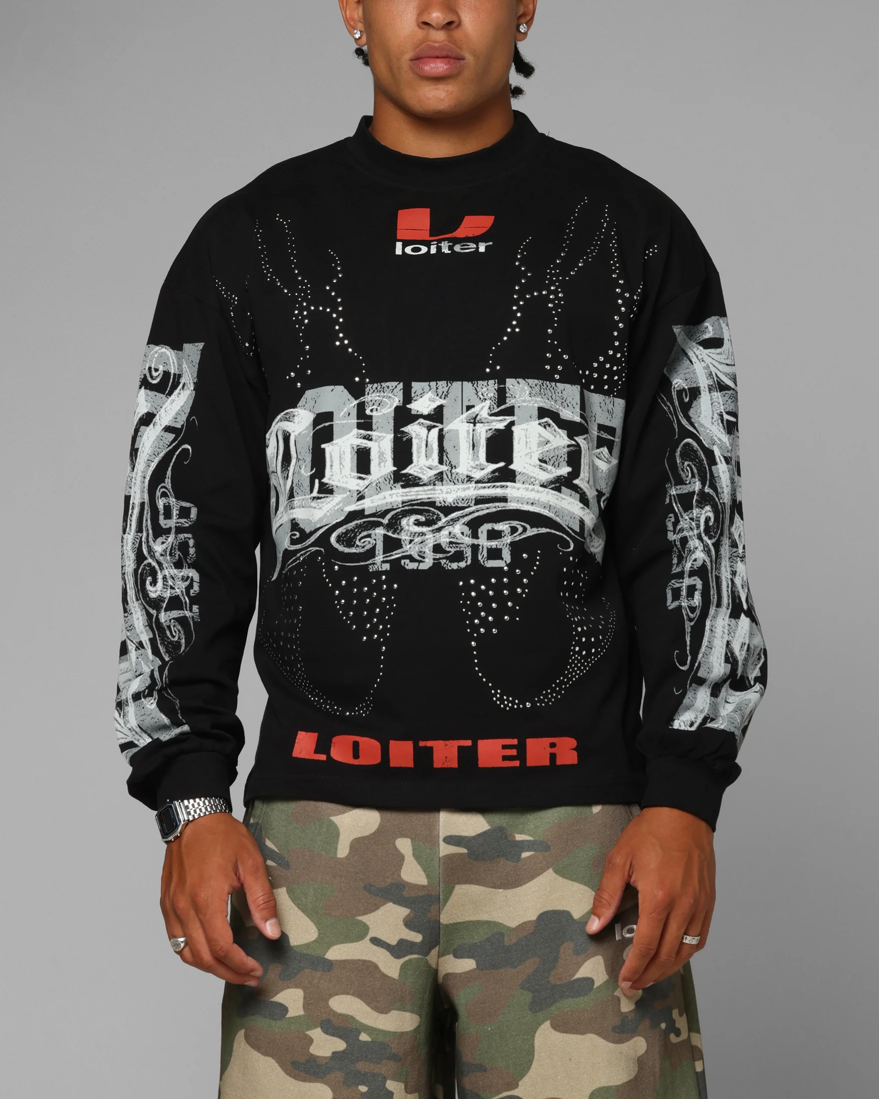 Loiter Low Rider Long Sleeve T-Shirt Black