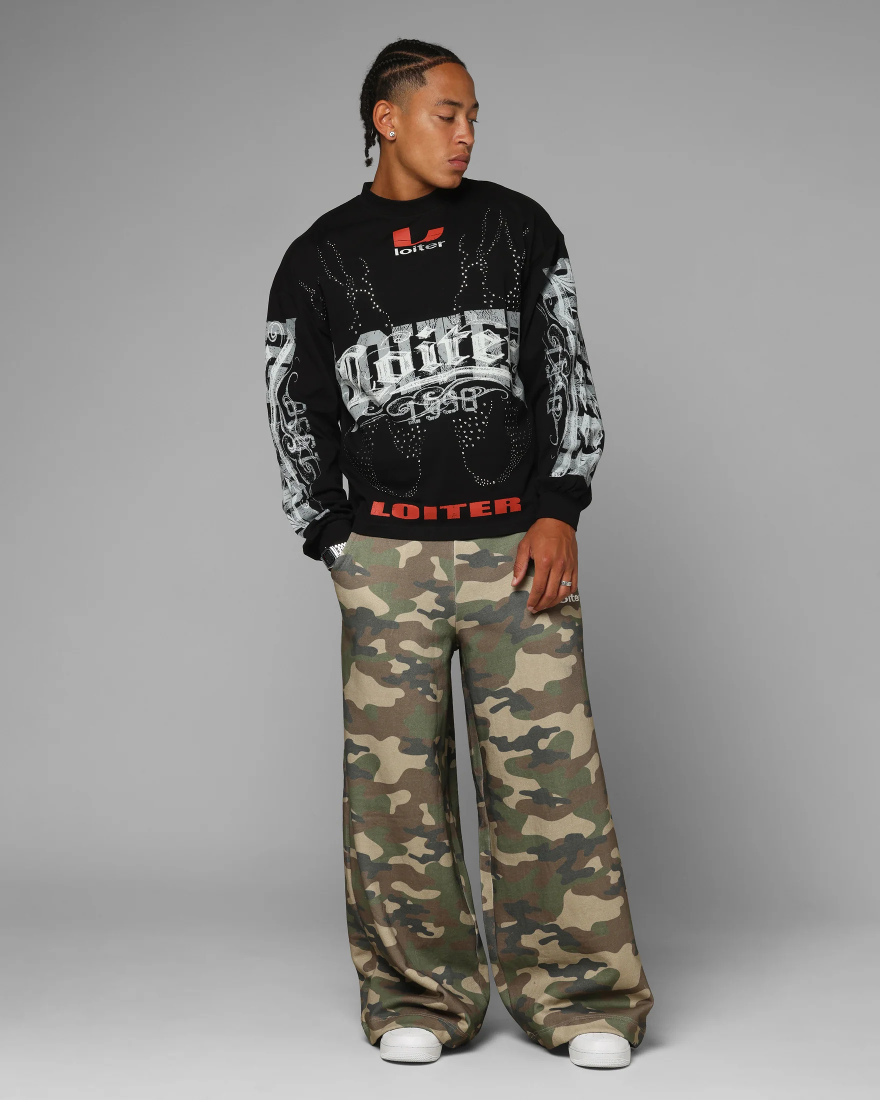 Loiter Low Rider Long Sleeve T-Shirt Black - Image 3