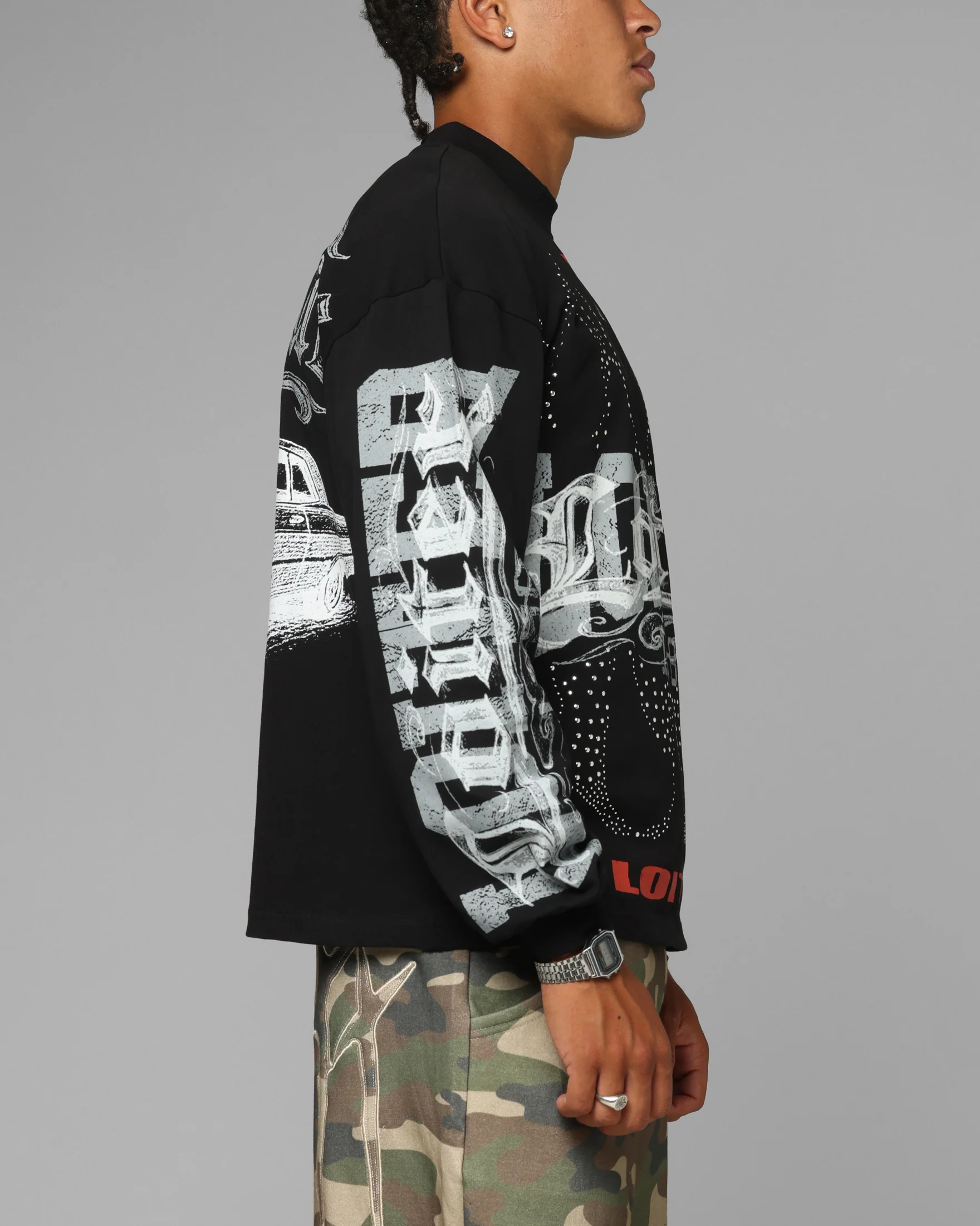 Loiter Low Rider Long Sleeve T-Shirt Black - Image 5
