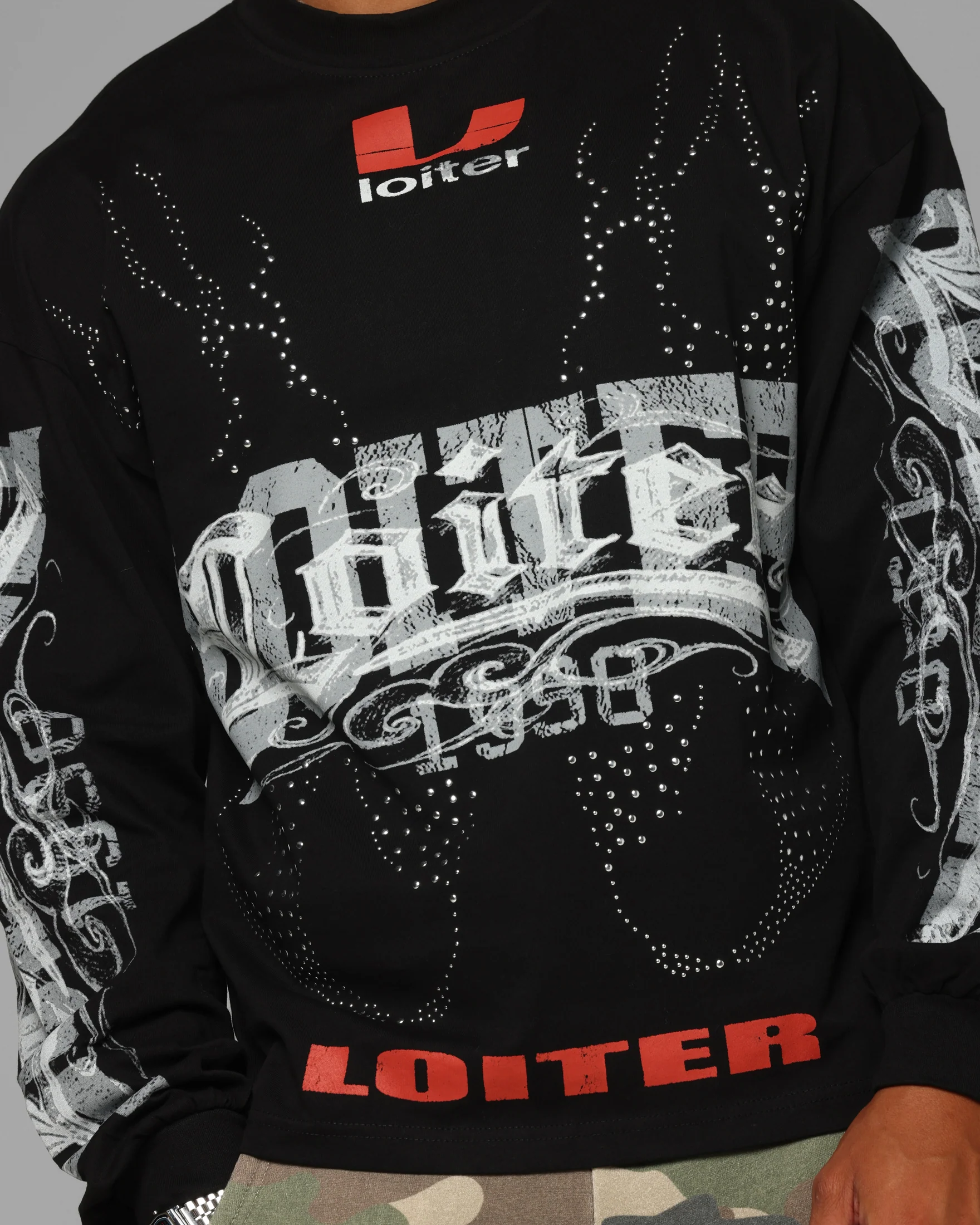 Loiter Low Rider Long Sleeve T-Shirt Black - Image 7