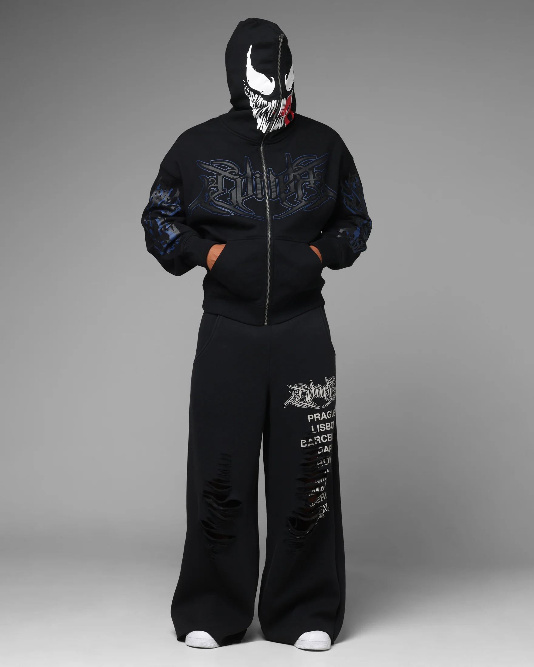 Loiter Marvel Venom Zip Through Hoodie Black