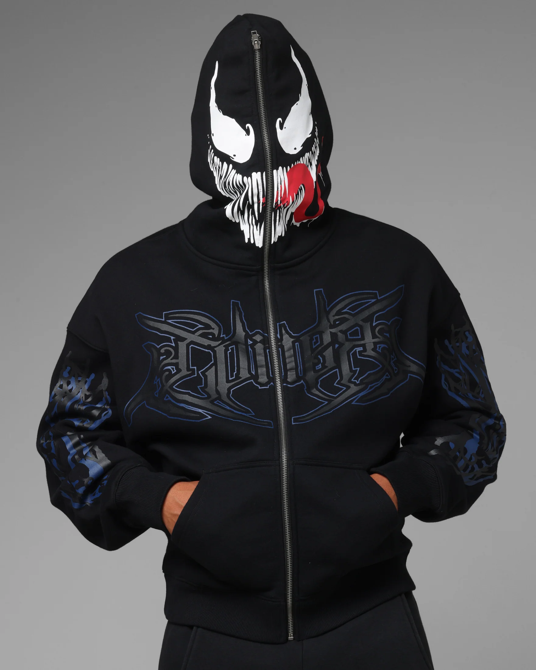 Loiter Marvel Venom Zip Through Hoodie Black - Image 3