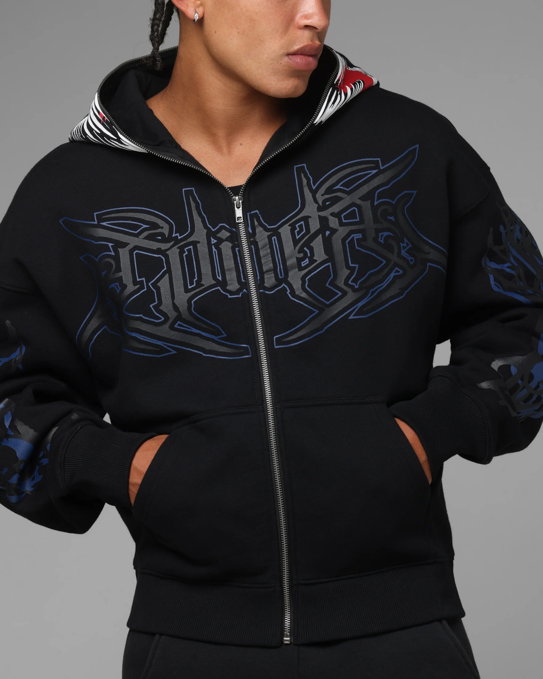 Loiter Marvel Venom Zip Through Hoodie Black - Image 7