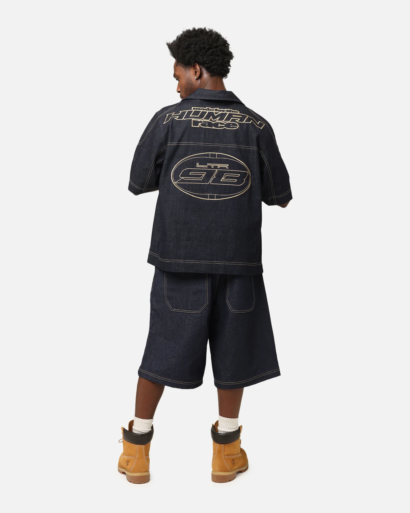 Loiter Motor Denim Button Up Shirt Indigo - Image 4