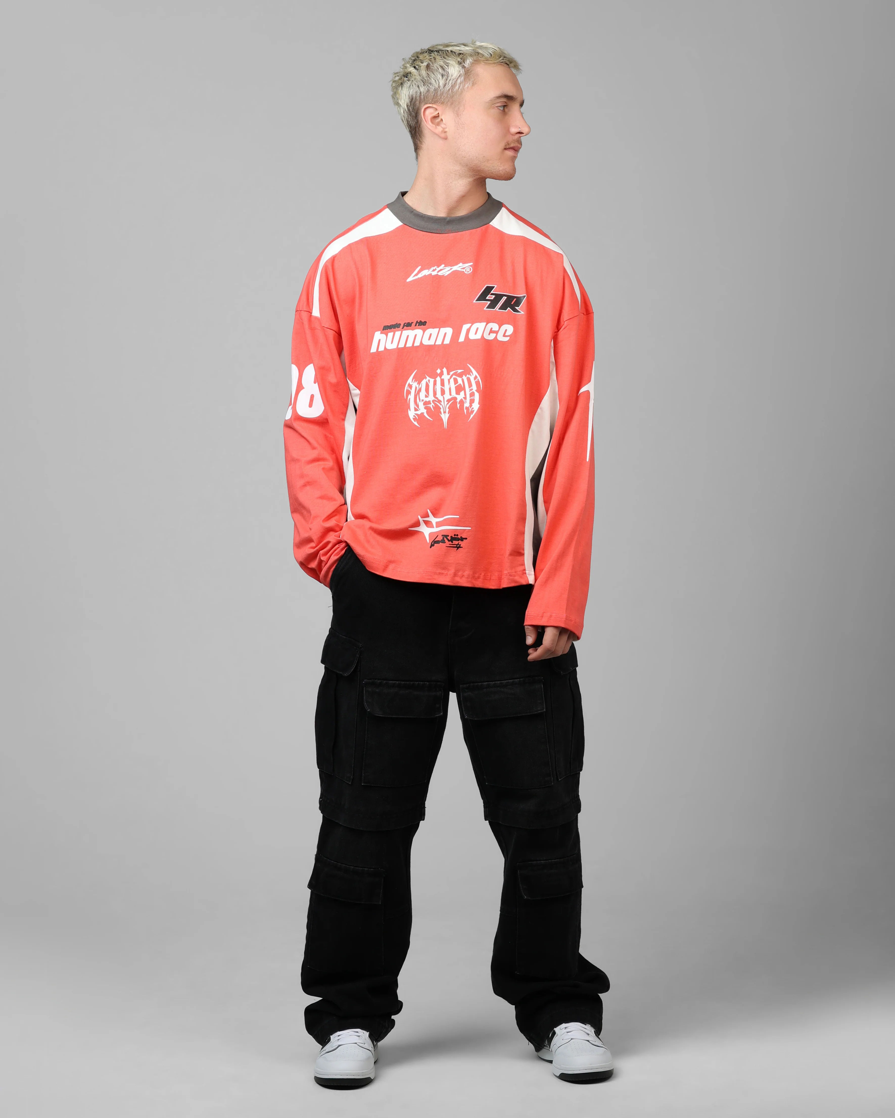Night Crawler Long Sleeve T-Shirt Red/Black - Image 3