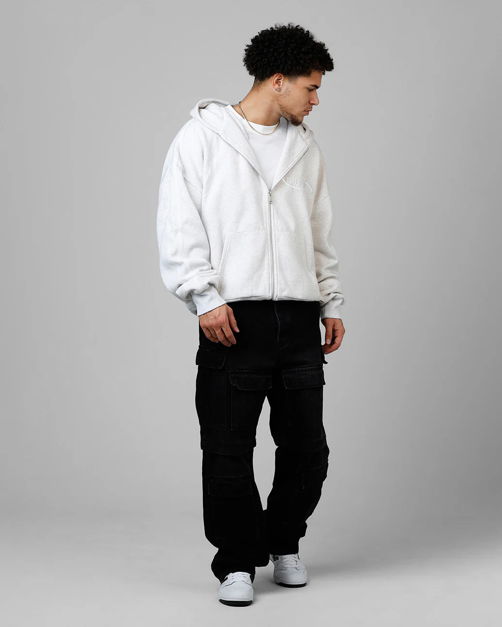 Night Vision Hoodie Grey Marle - Image 3
