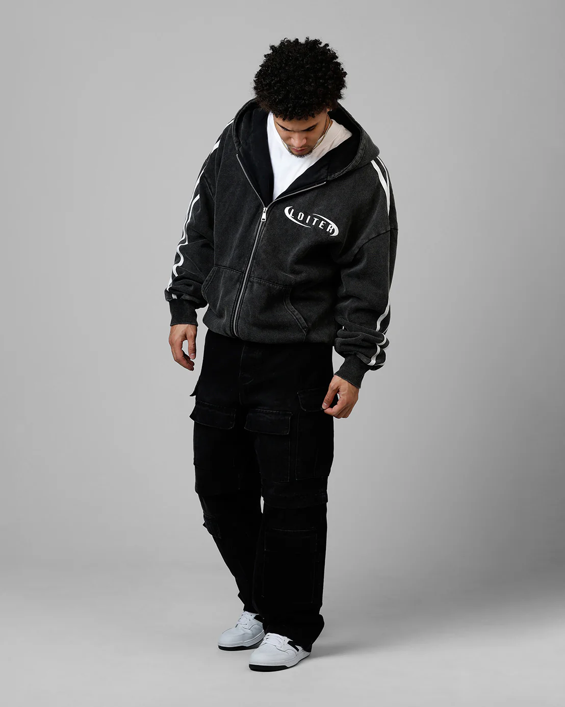 Night Vision Hoodie Washed Black - Image 2