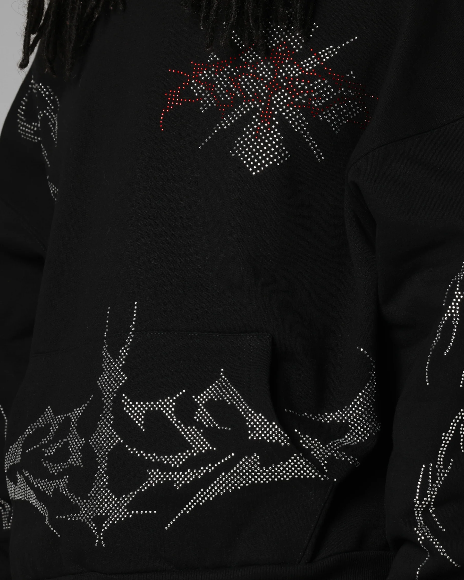 Loiter Opaque Rhinestone Premium Hoodie Black - Image 9