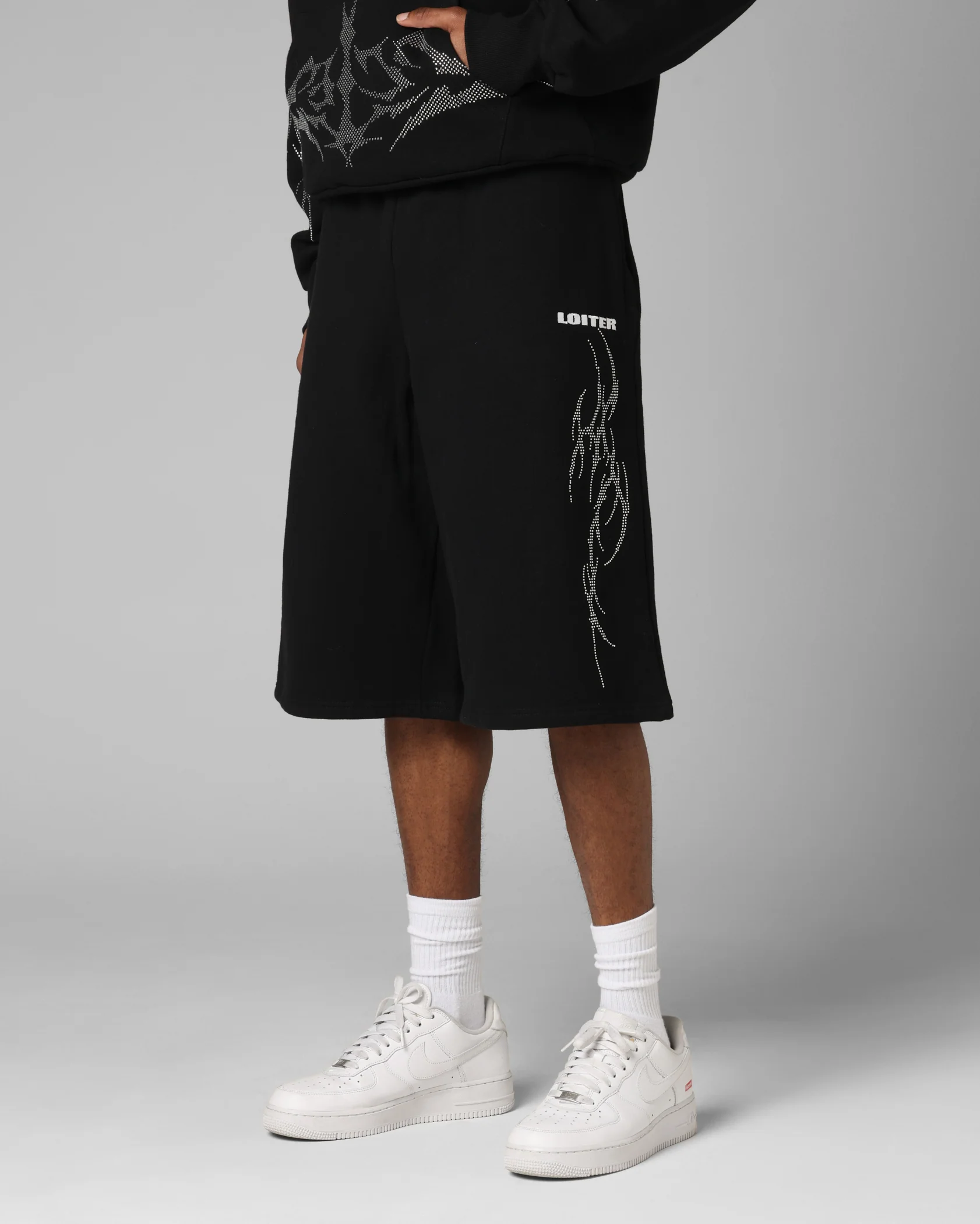 Loiter Opaque Sweat Shorts Black - Image 6