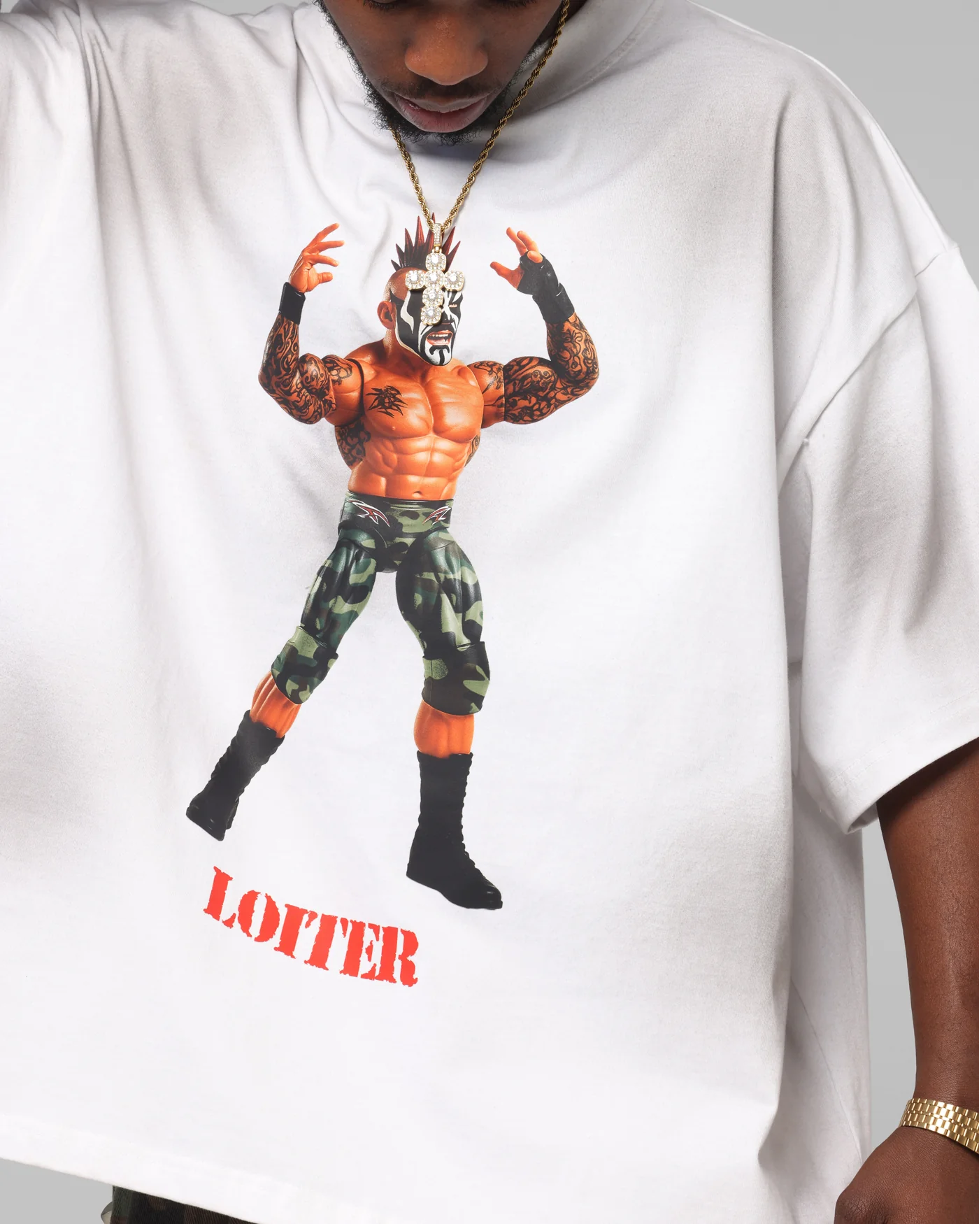 Loiter Premium Action Figure T-Shirt White - Image 7