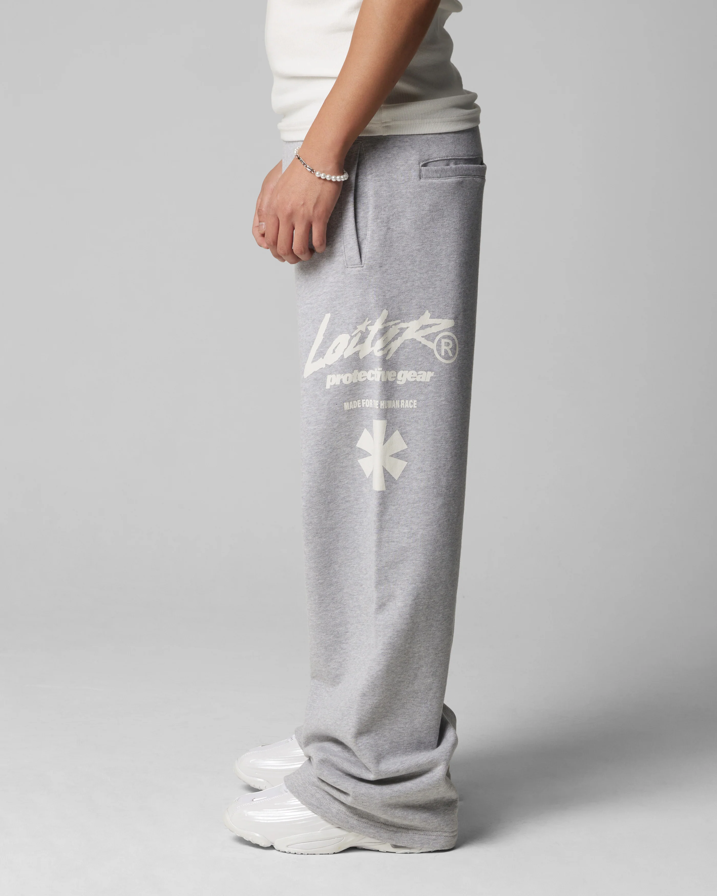 Protective Wide Leg Track Pants Grey - Image 3