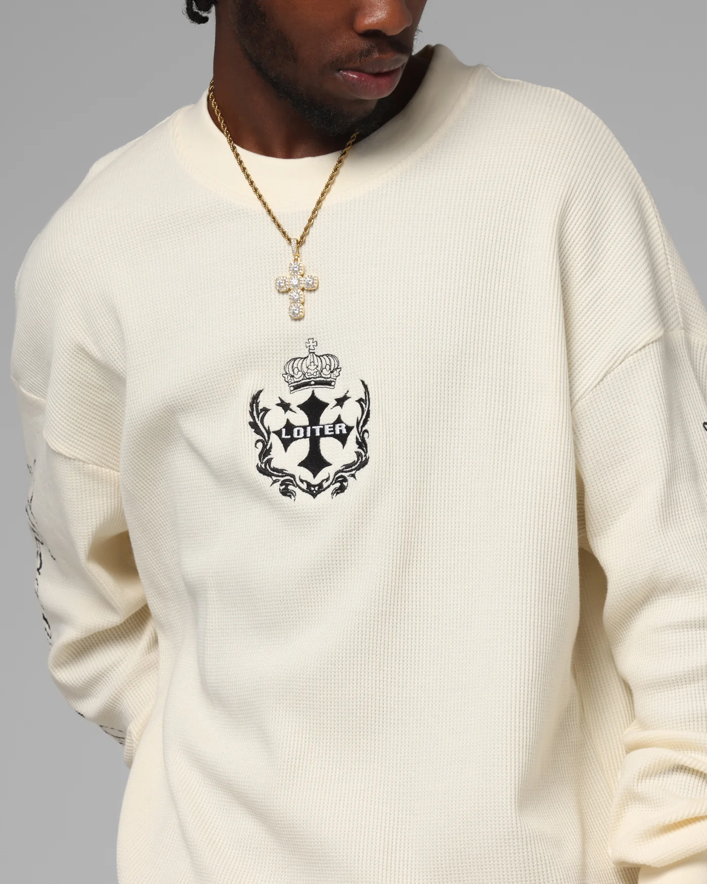 Loiter Purity Thermal Long Sleeve T-Shirt Off White - Image 8
