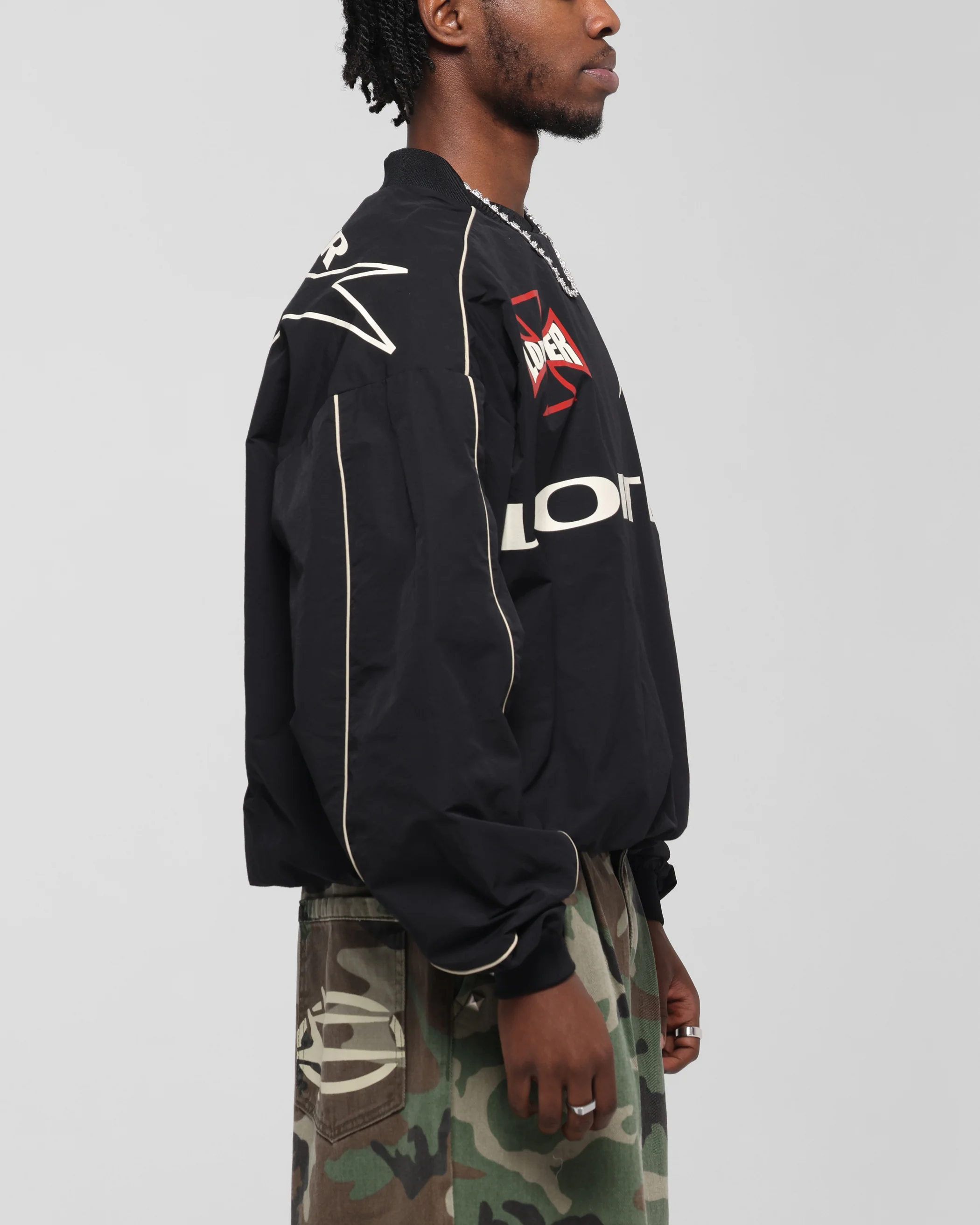 Loiter Racer Nylon Jersey Crewneck Black - Image 5