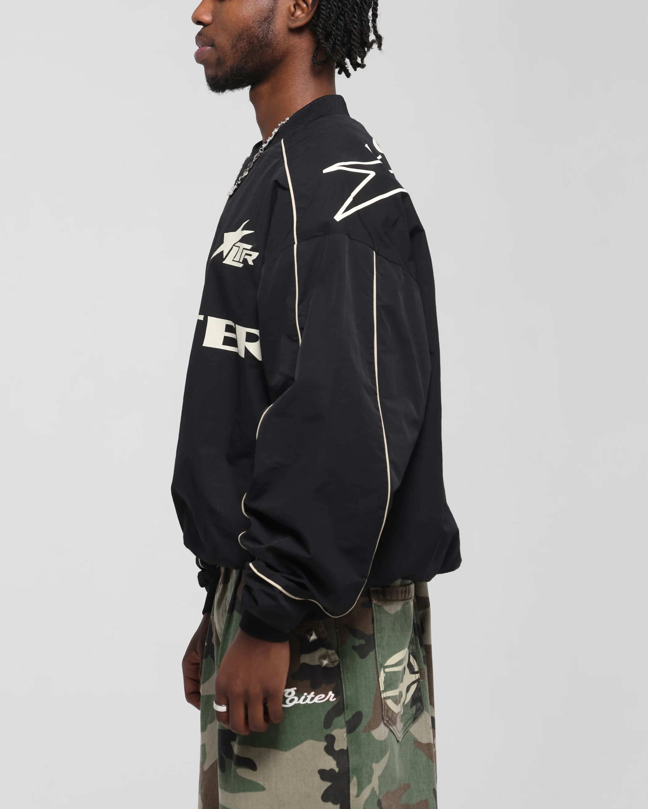 Loiter Racer Nylon Jersey Crewneck Black - Image 6