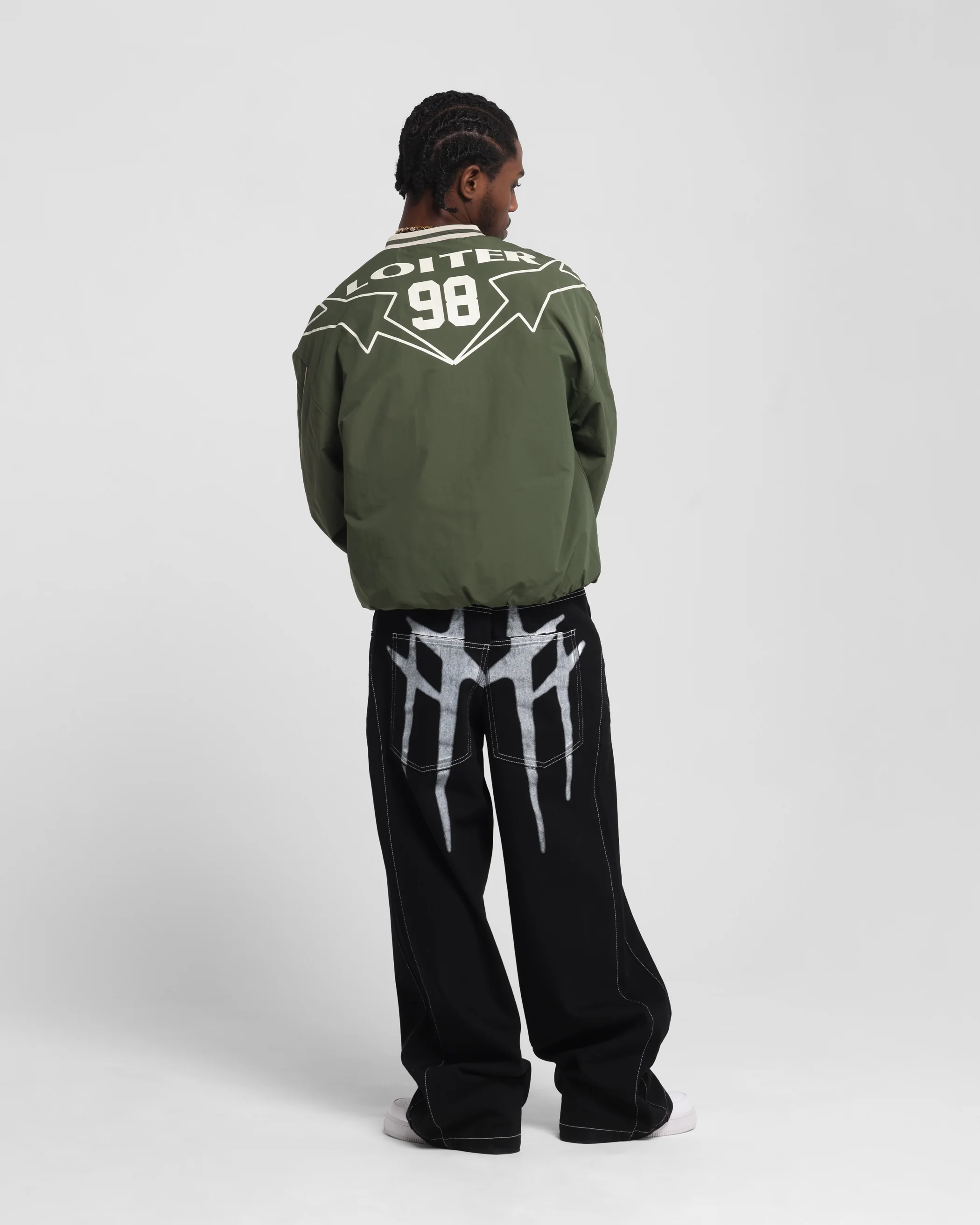 Loiter Racer Nylon Jersey Crewneck Dark Green - Image 4