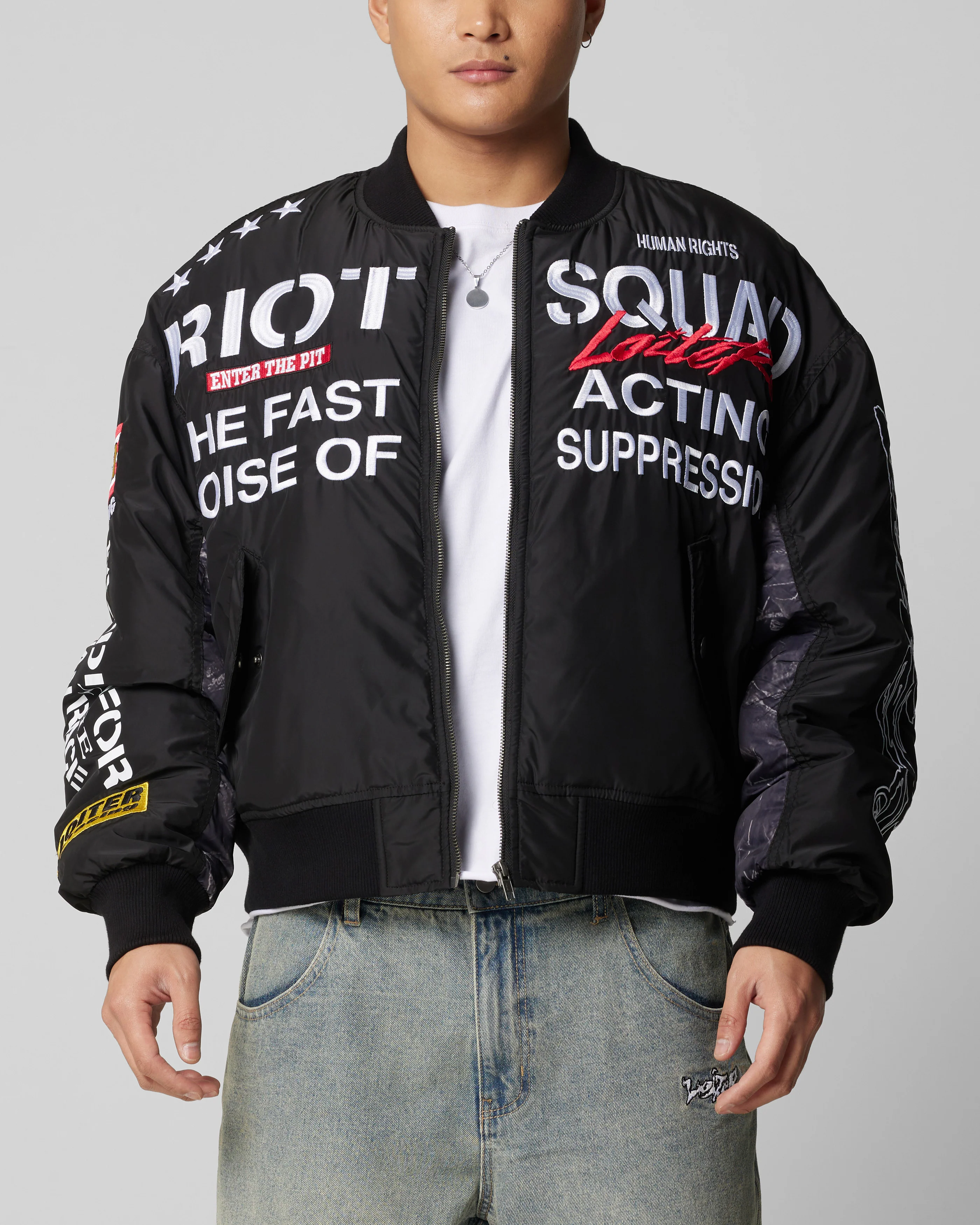 Riot Squad Bomber Jacket Black