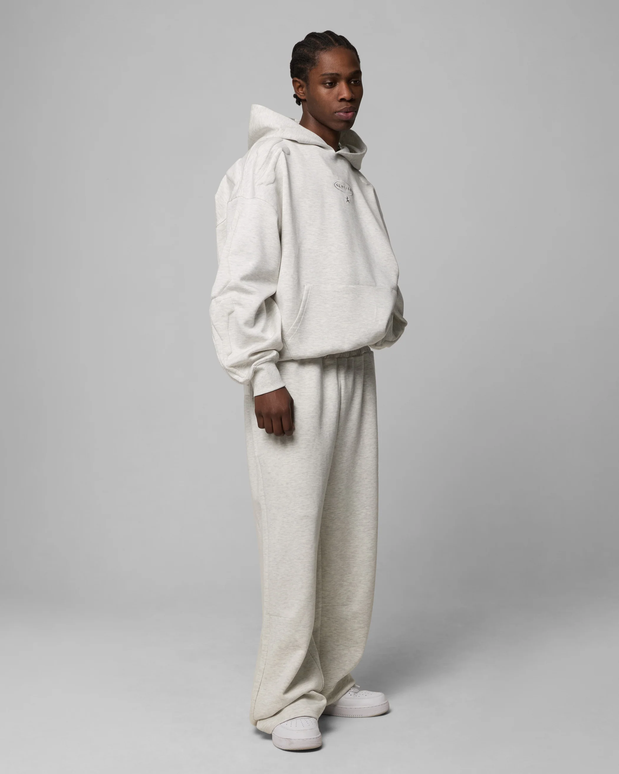 Sandevistan Hoodie Grey Marle - Image 3