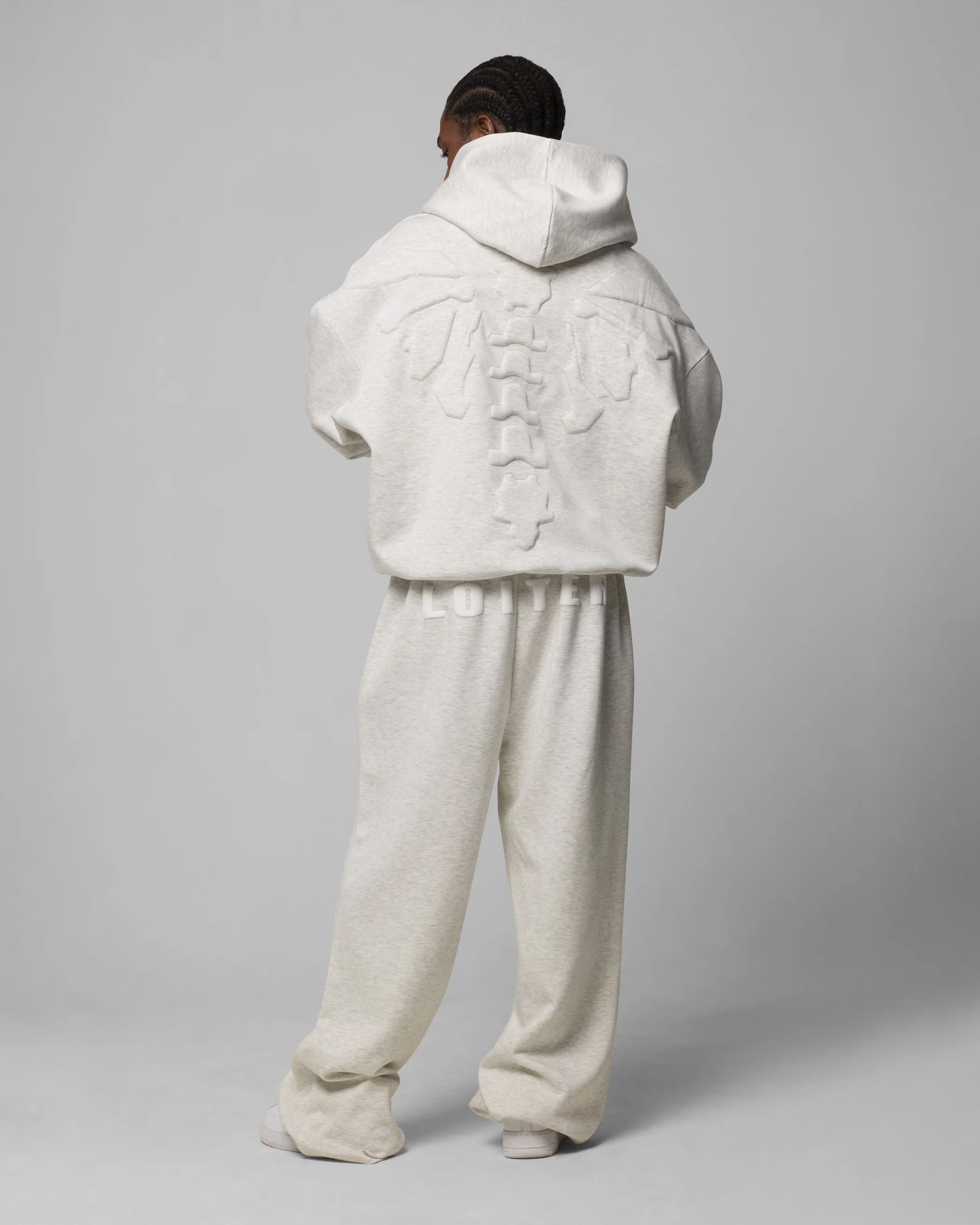 Sandevistan Hoodie Grey Marle - Image 4