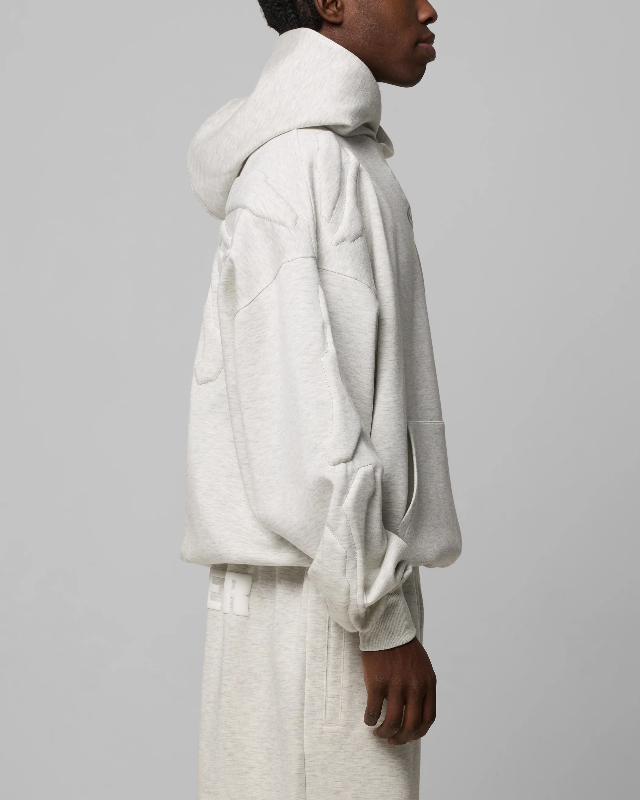 Sandevistan Hoodie Grey Marle - Image 5