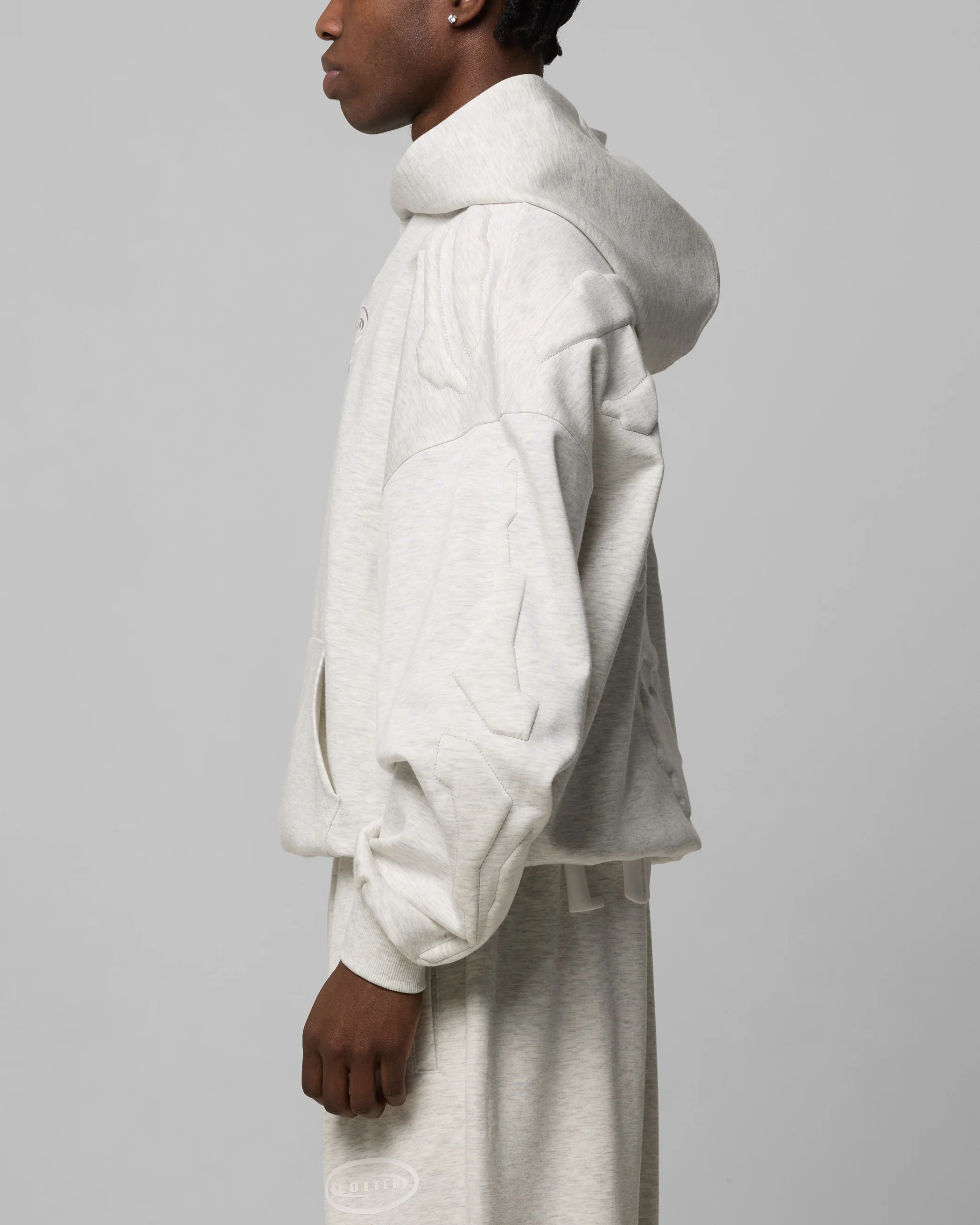 Sandevistan Hoodie Grey Marle - Image 6
