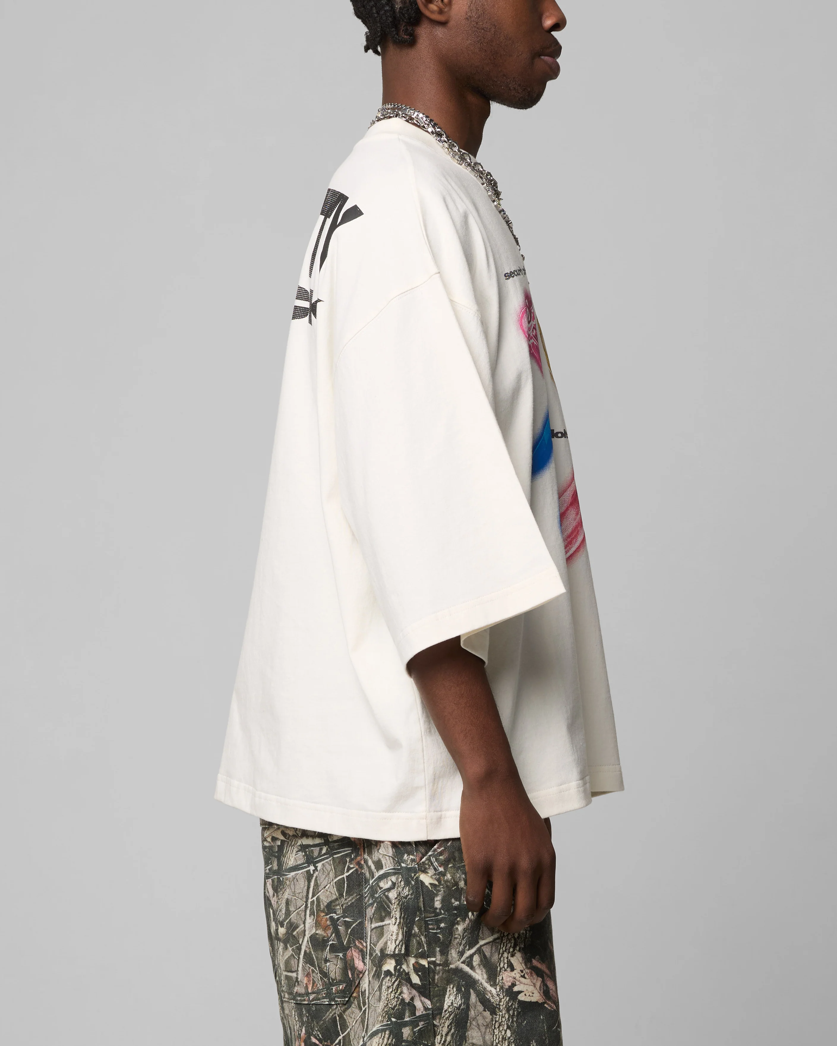 Security Check Box T-Shirt Off White - Image 5