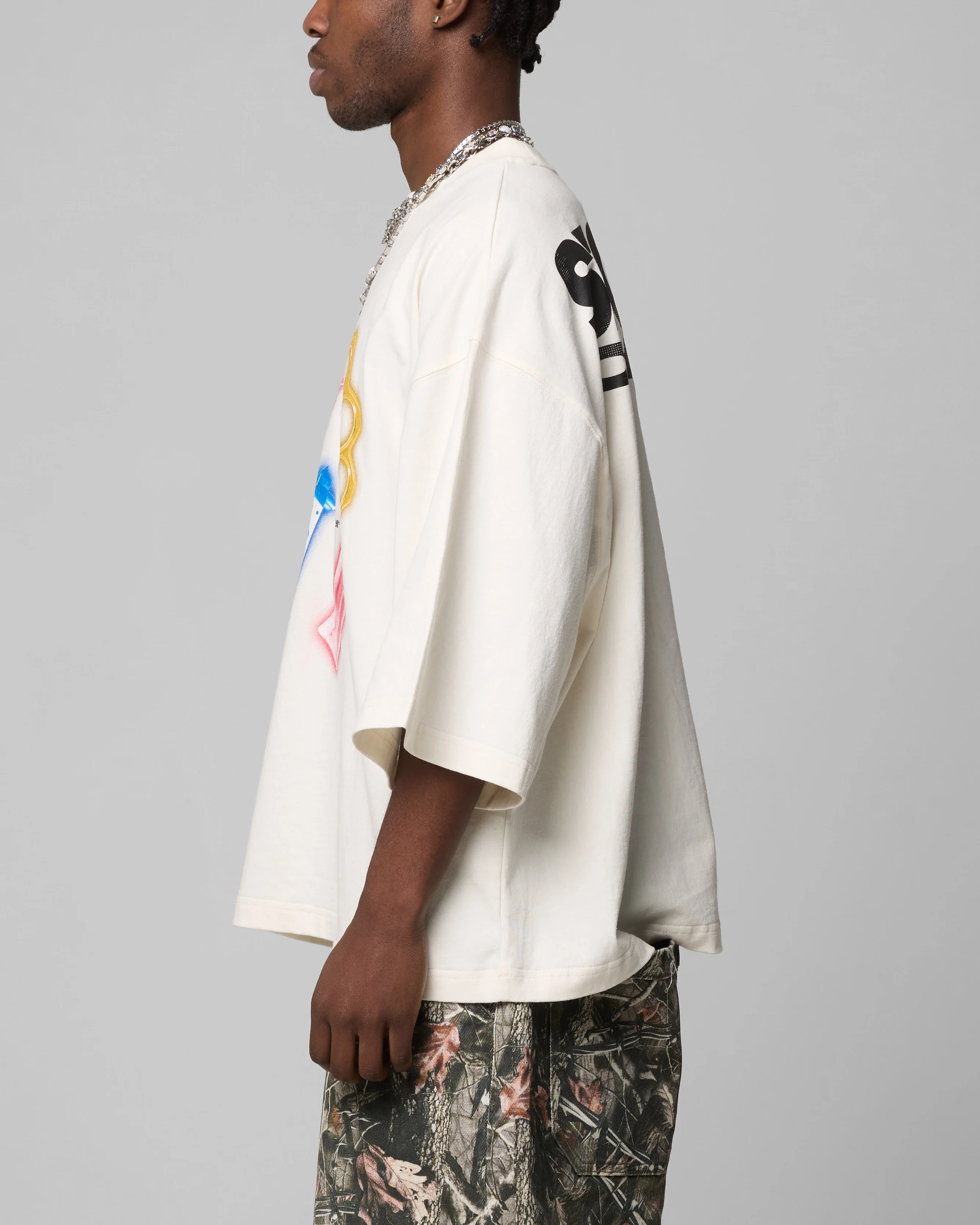 Security Check Box T-Shirt Off White - Image 6