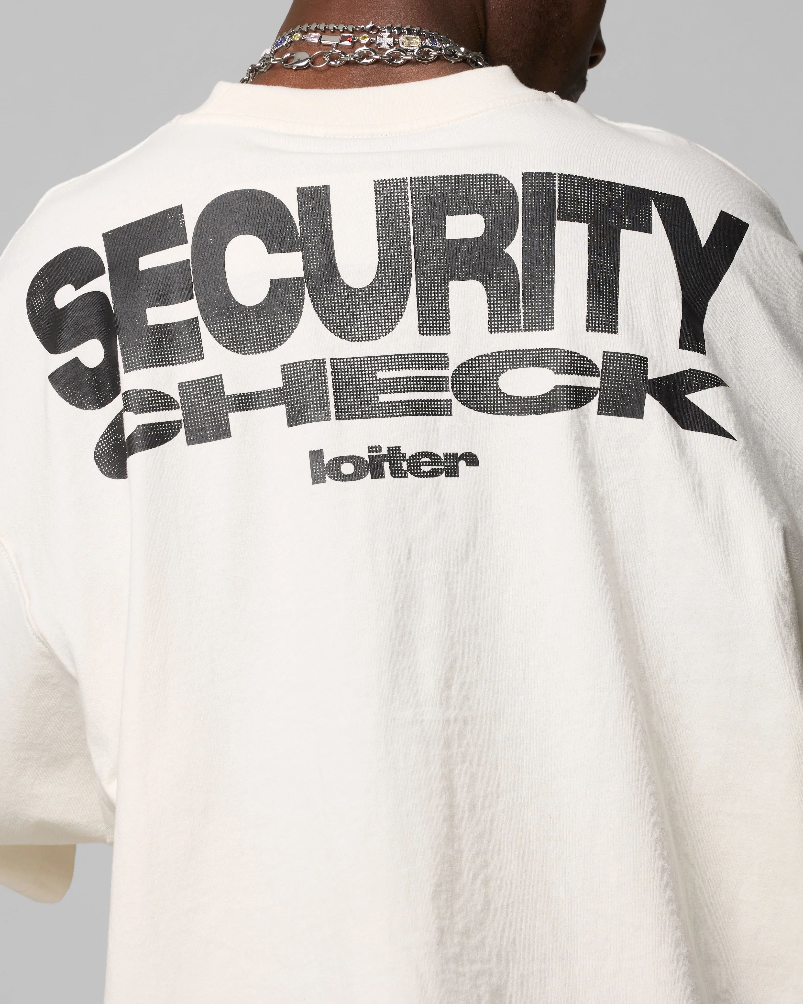 Security Check Box T-Shirt Off White - Image 8