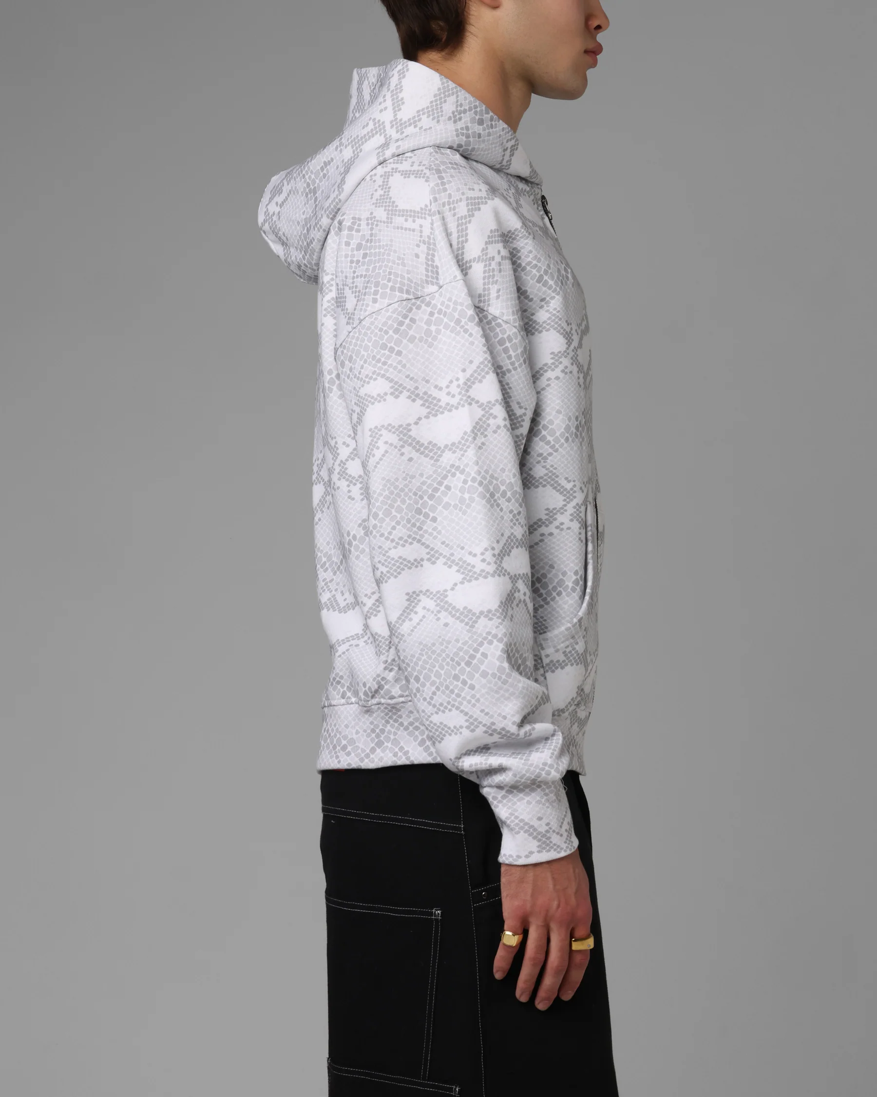 Loiter Slither Zip Hoodie Grey - Image 4