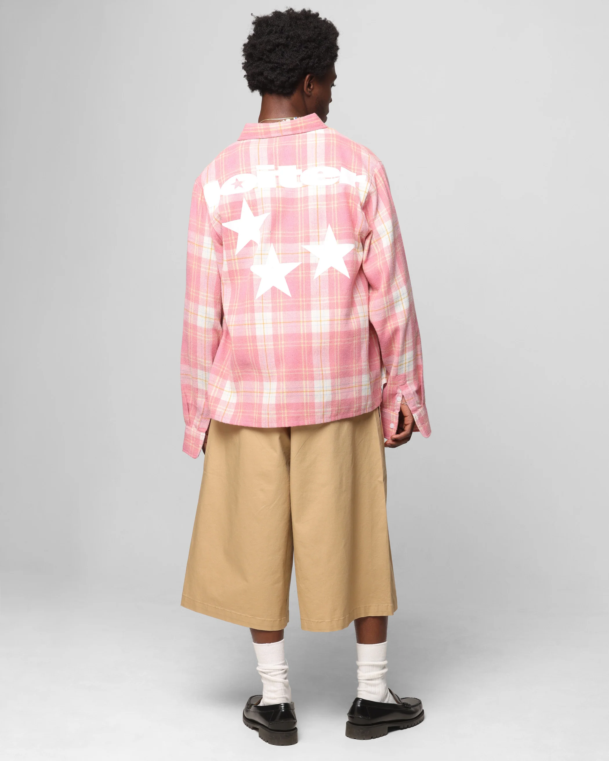 Loiter Solar Button Up Shirt Red Check - Image 3