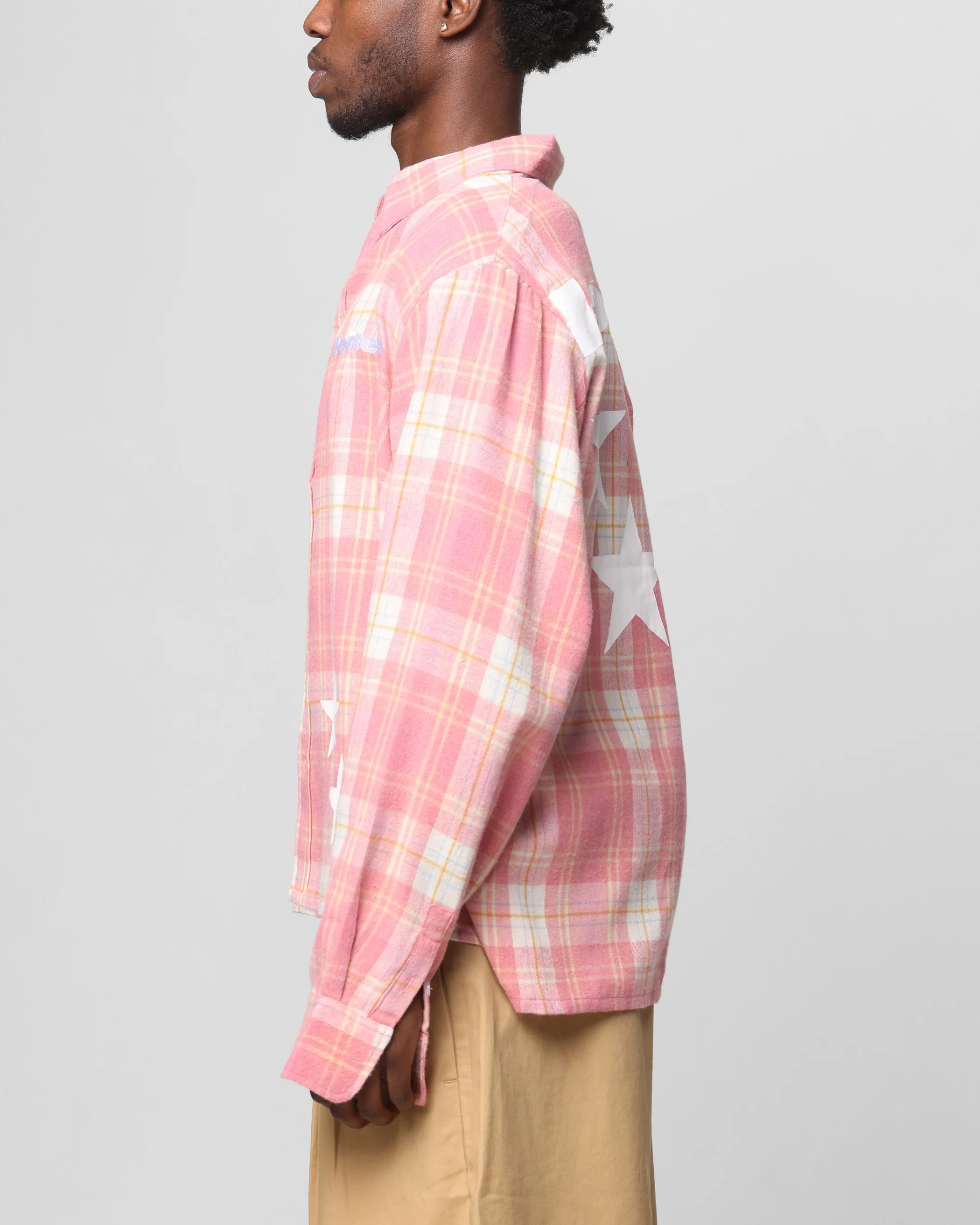 Loiter Solar Button Up Shirt Red Check - Image 6