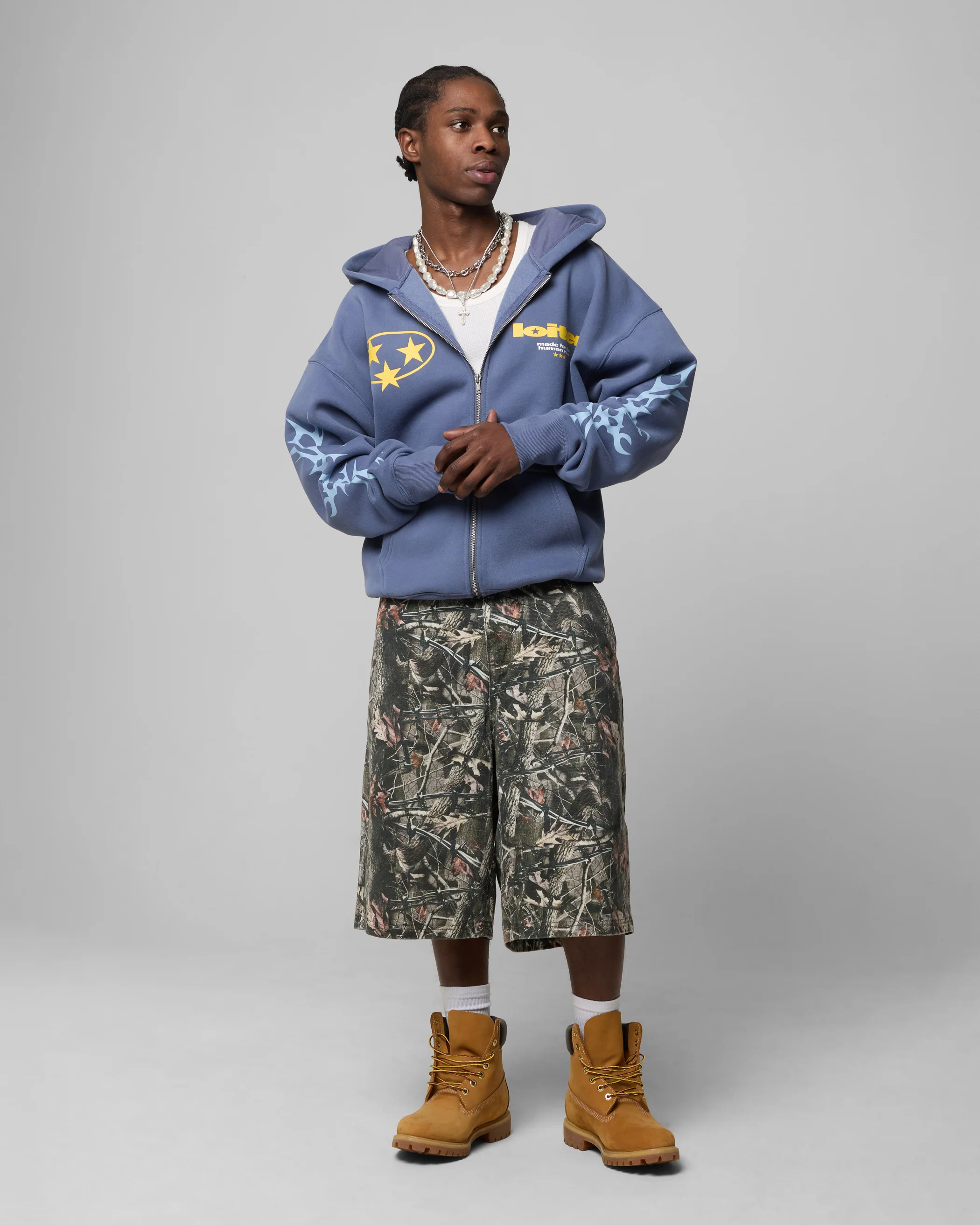 Loiter Solar Zip Hoodie Blue - Image 3