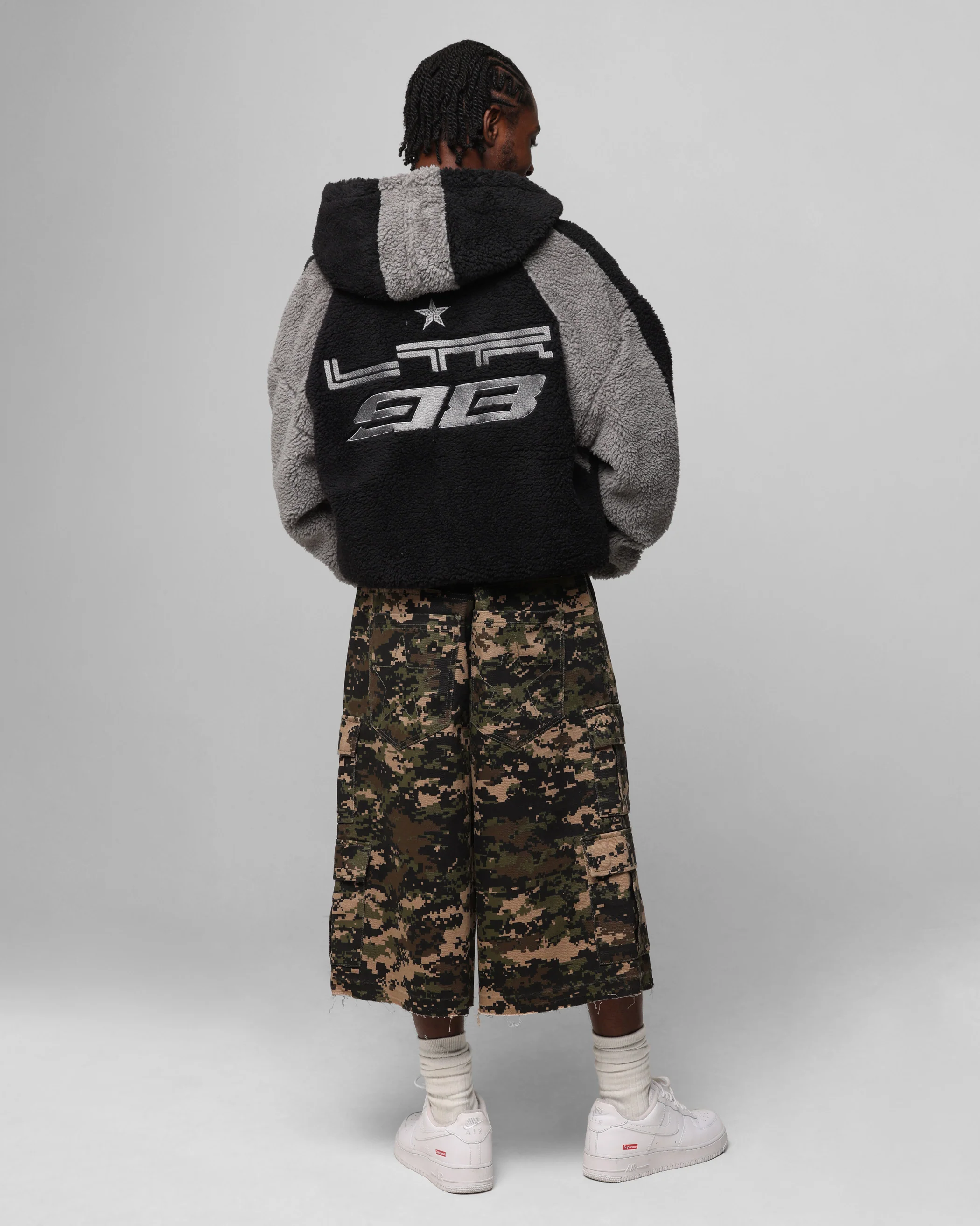 Loiter Speedway Fleece Jacket Black/Grey - Image 3