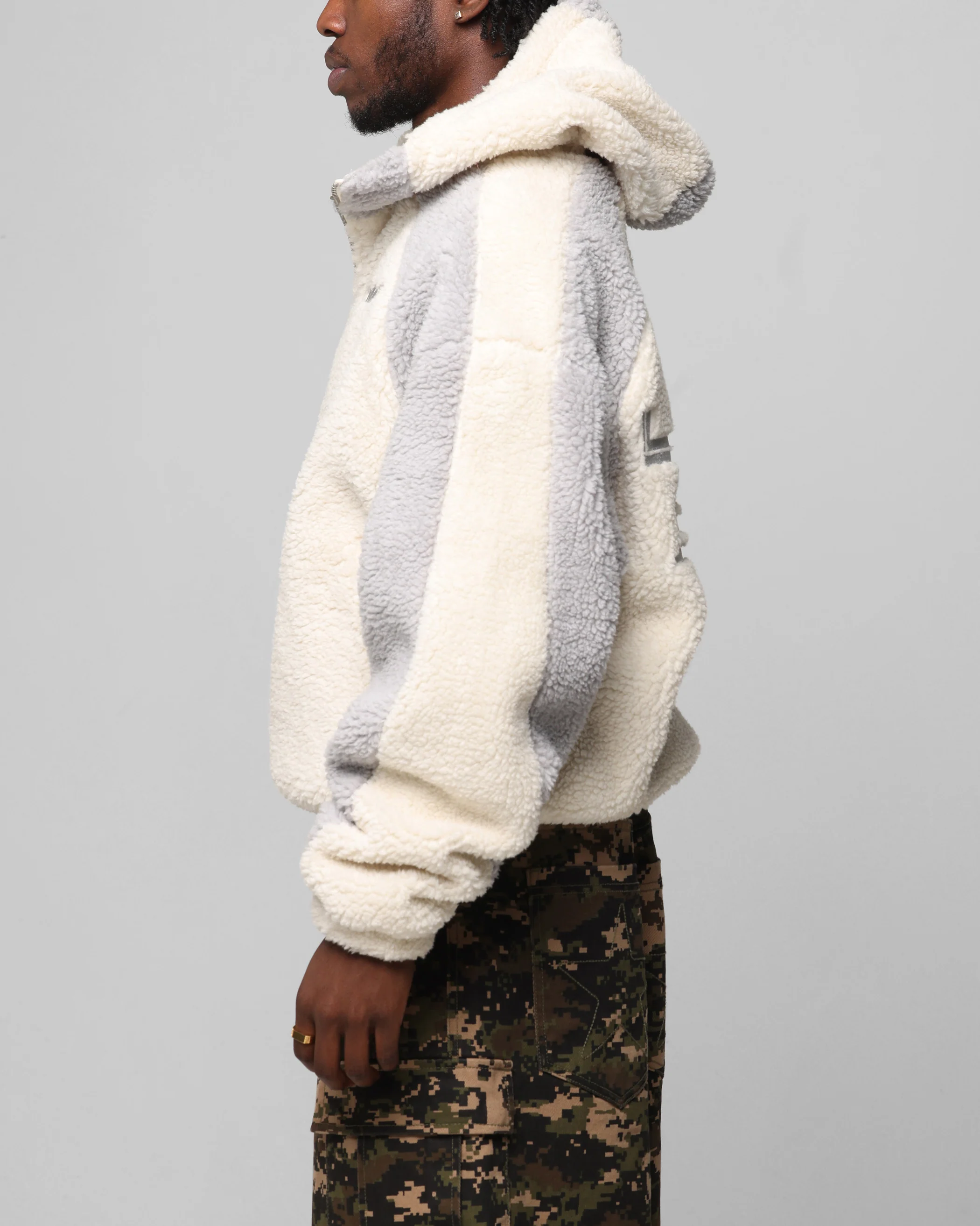 Loiter Speedway Fleece Jacket Stone - Image 5