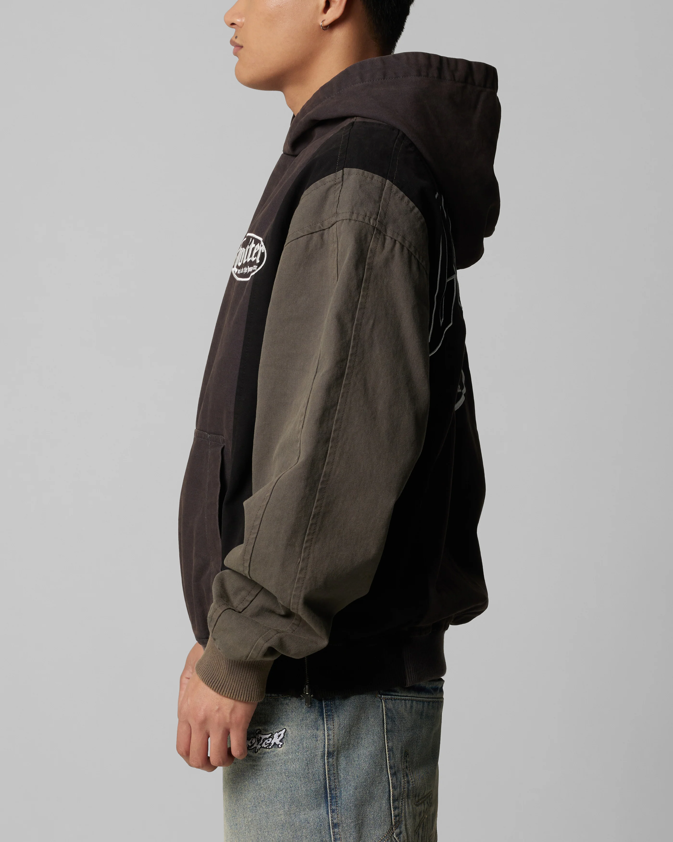 Loiter Splinter Hoodie Black/Charcoal - Image 6