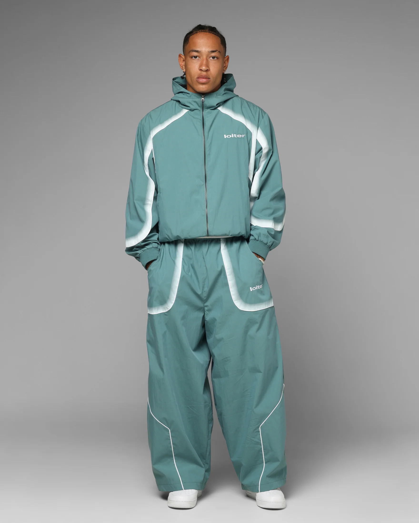 Loiter Spray Day Track Jacket Teal - Image 3