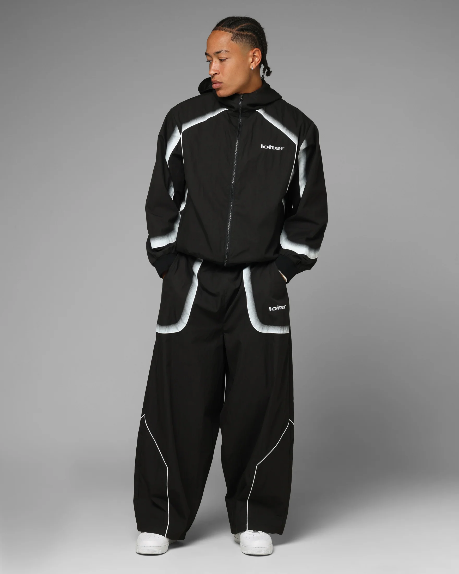 Loiter Spray Day Trackpants Black - Image 2