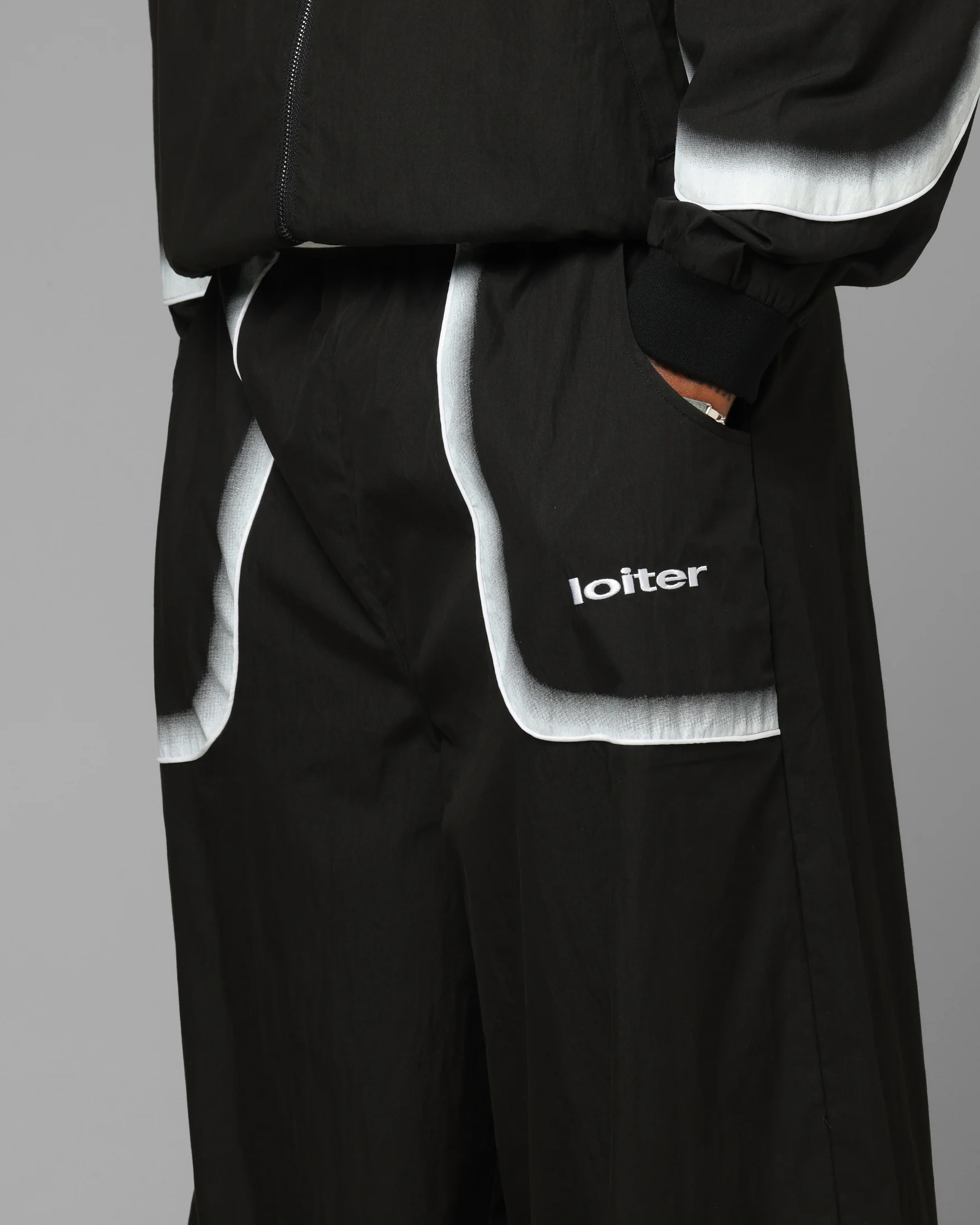 Loiter Spray Day Trackpants Black - Image 3