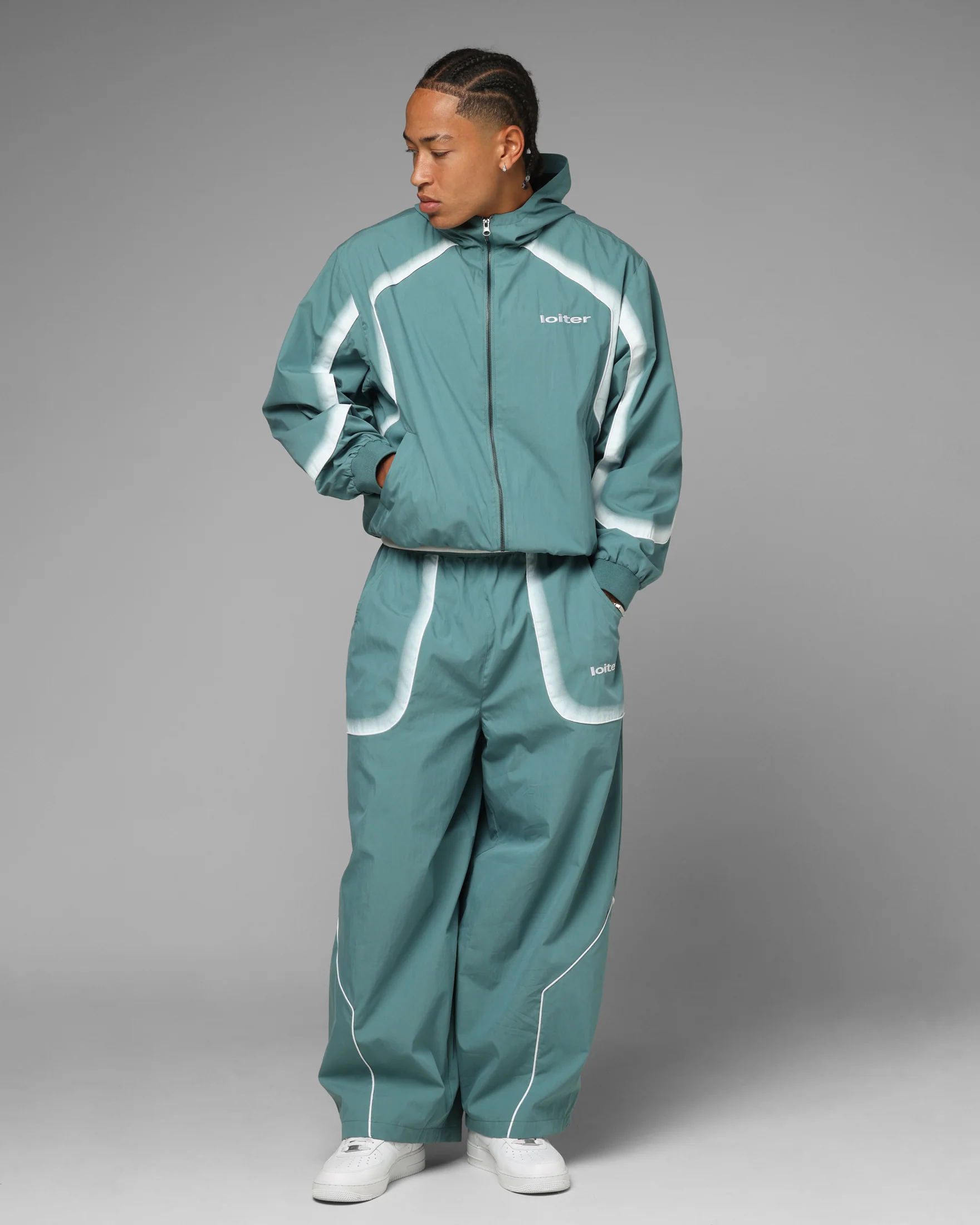 Loiter Spray Day Trackpants Teal - Image 2